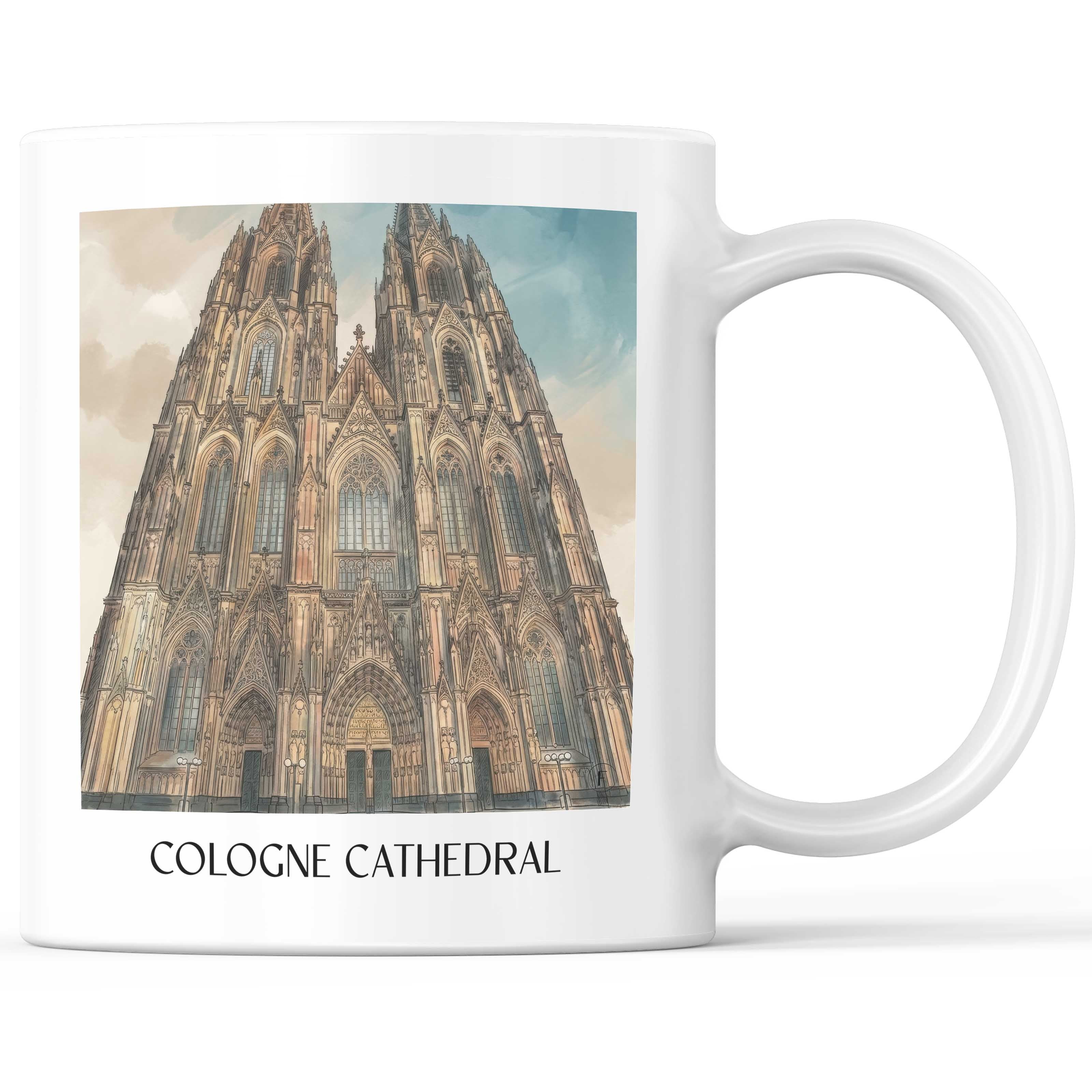 Kölner Dom Kaffeebecher - Köln - Deutschland Becher - Kaffeetasse im Aquarell Stil - favplace