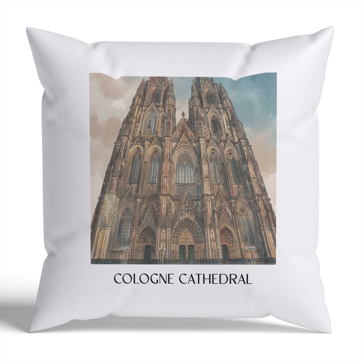 Kölner Dom Kissenhülle - Zierkissen Bezug - Köln - Deutschland Kissen bzw. Kissenbezug im Aquarell Stil - favplace
