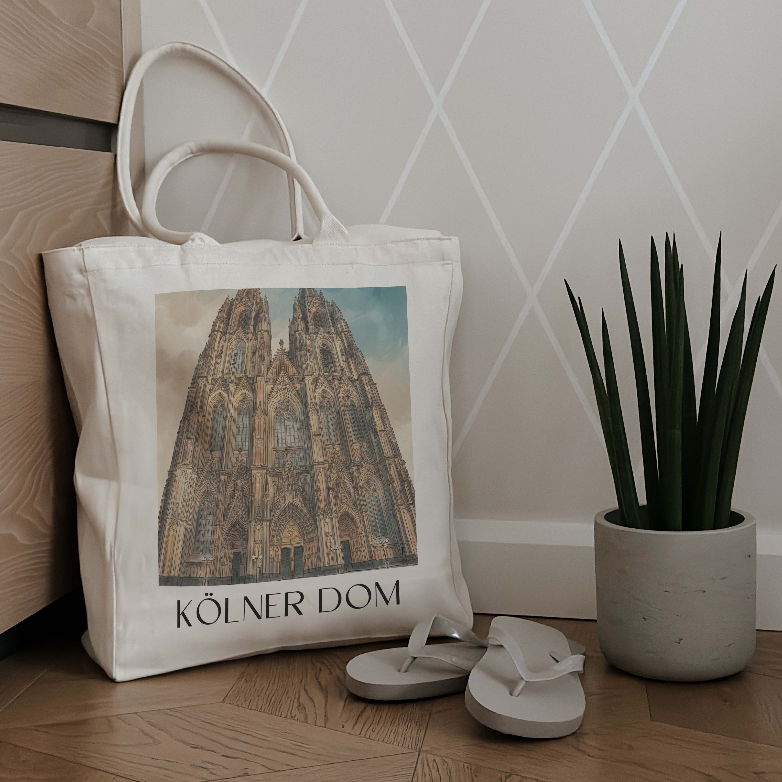 kölner-dom-köln-deutschland-einkaufstasche-aquarell