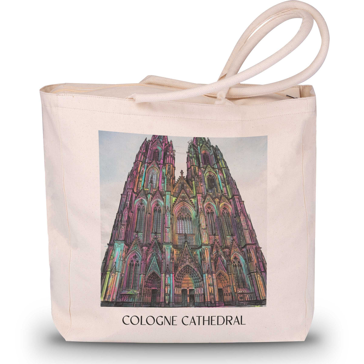 Kölner Dom Shopping Tasche - Köln - Deutschland Tote Bag - Einkaufstasche im Tag Graffiti Stil - favplace