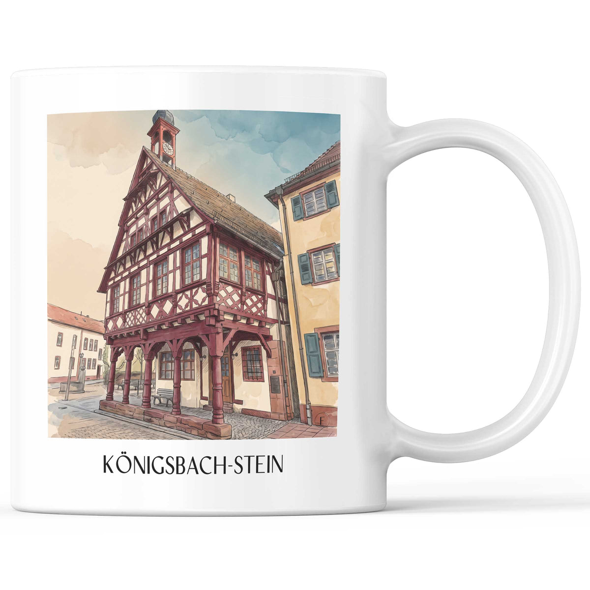 Königsbach-Stein Kaffeebecher - Kraichgau - Deutschland Becher - Kaffeetasse im Aquarell Stil - favplace