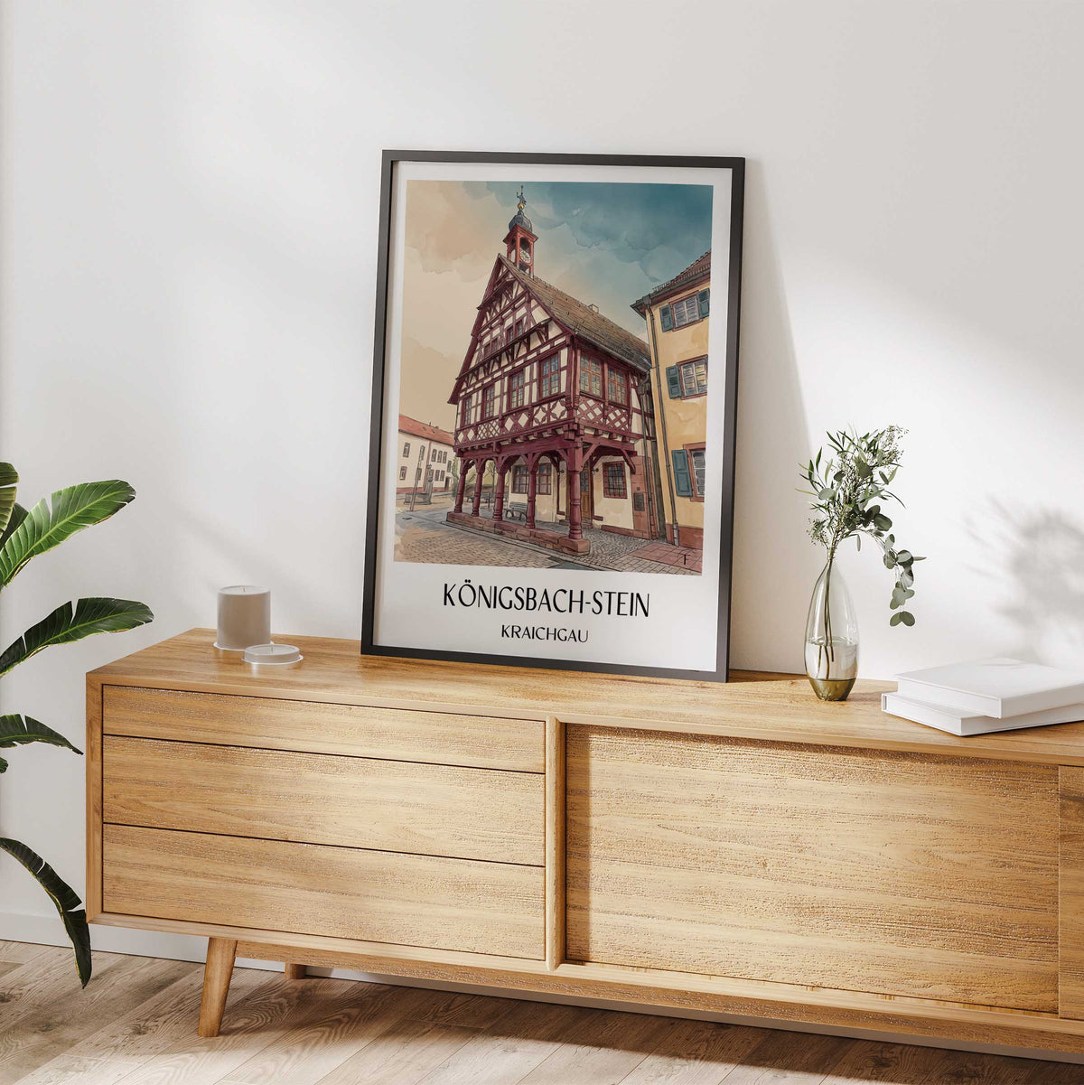 königsbach-stein-kraichgau-deutschland-poster-aquarell