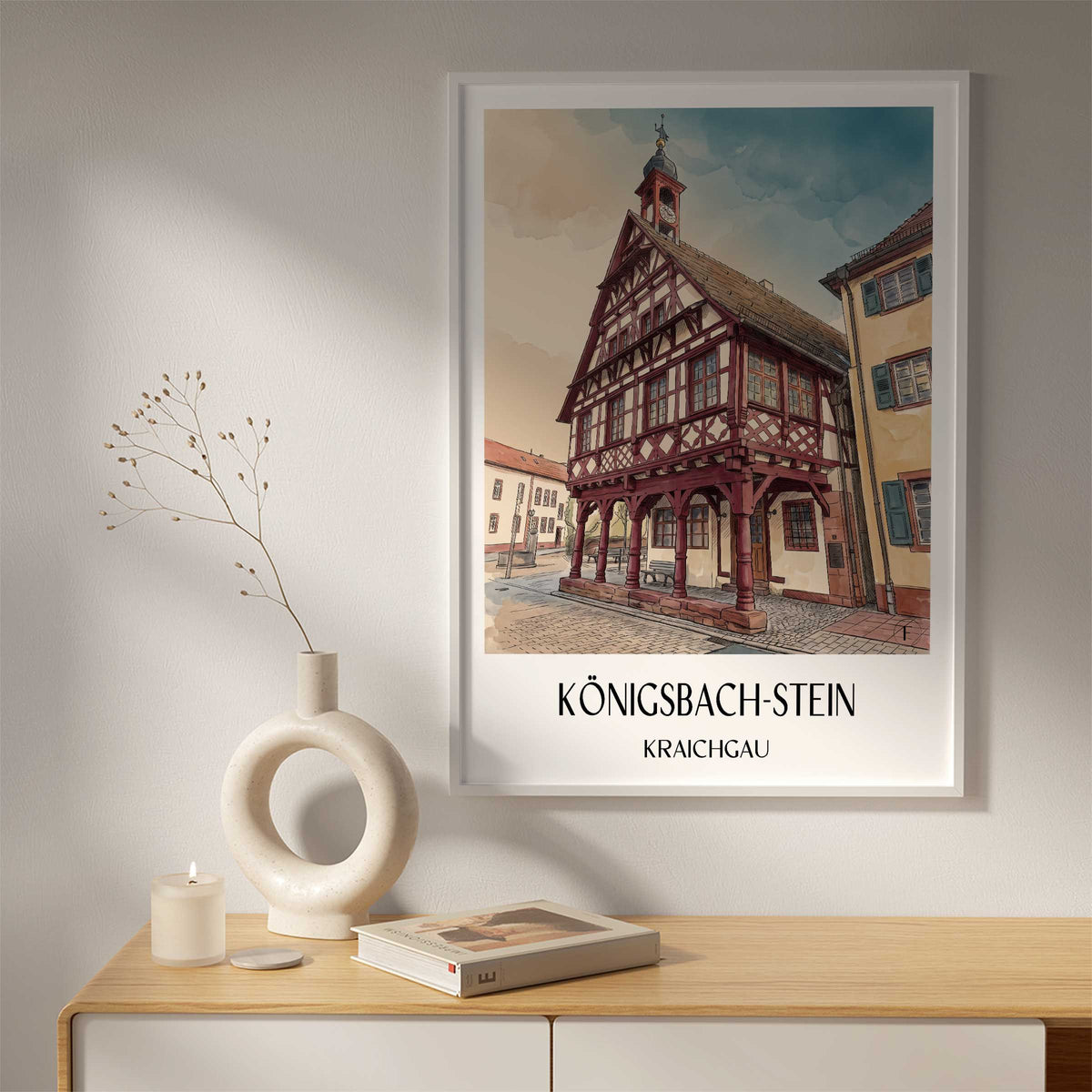 königsbach-stein-kraichgau-deutschland-poster-aquarell
