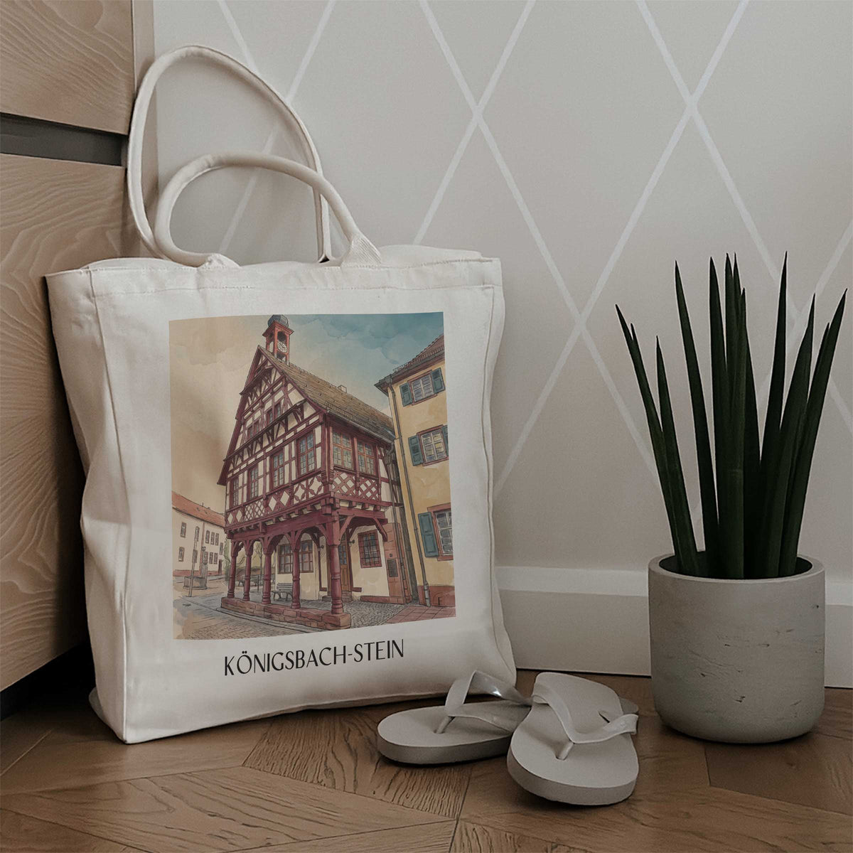 königsbach-stein-kraichgau-deutschland-einkaufstasche-aquarell