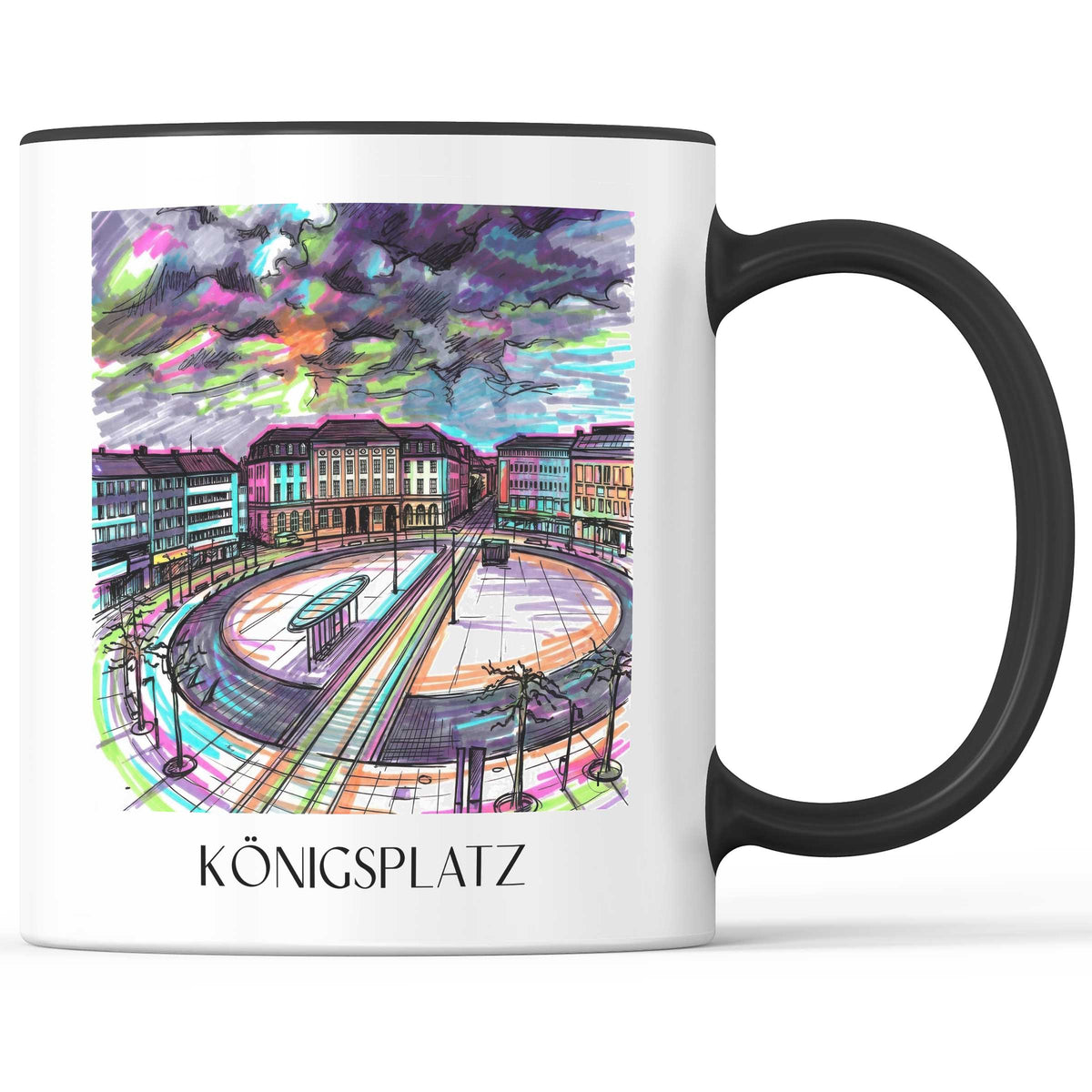 Königsplatz Kaffeebecher - Kassel - Deutschland Becher - Kaffeetasse im Tag Graffiti Stil - favplace