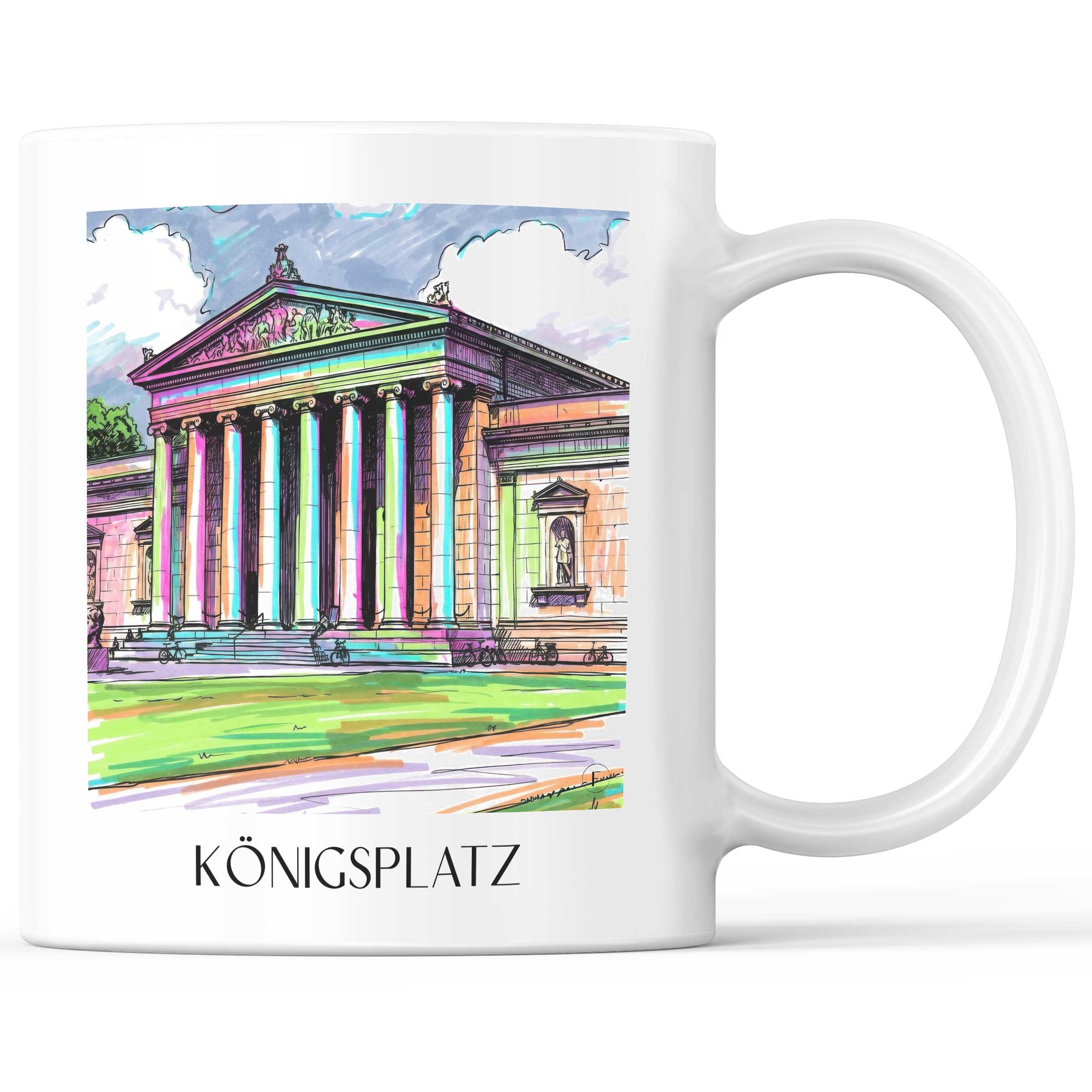 Königsplatz Kaffeebecher - München - Deutschland Becher - Kaffeetasse im Tag Graffiti Stil