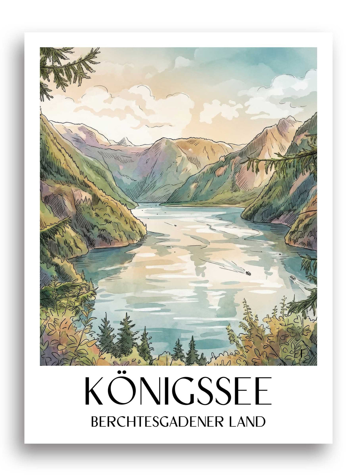 königssee-berchtesgadener-land-deutschland-poster-aquarell