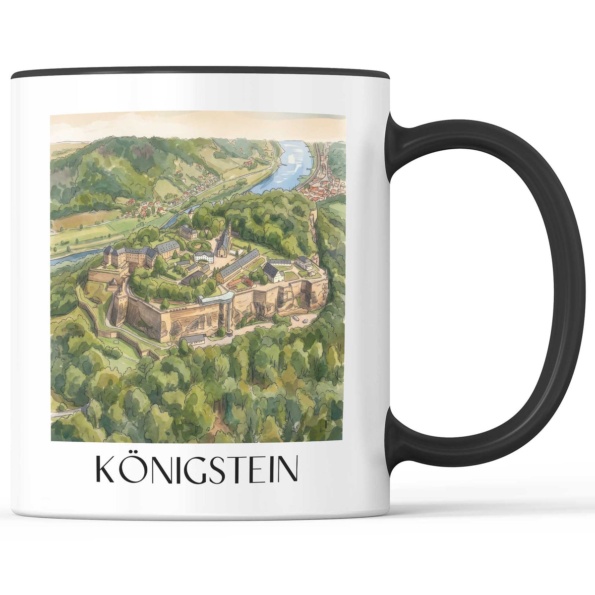 königstein-sächsische-schweiz-deutschland-kaffeebecher-aquarell
