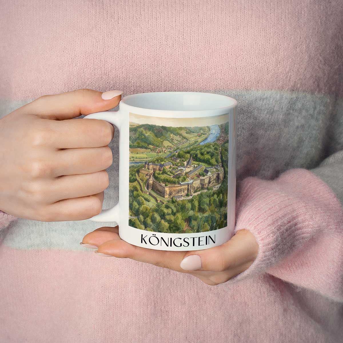 königstein-sächsische-schweiz-deutschland-kaffeebecher-aquarell
