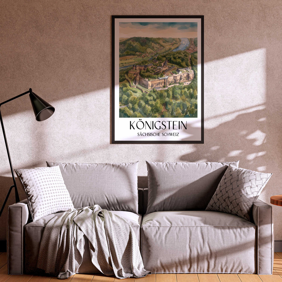 königstein-sächsische-schweiz-deutschland-poster-aquarell