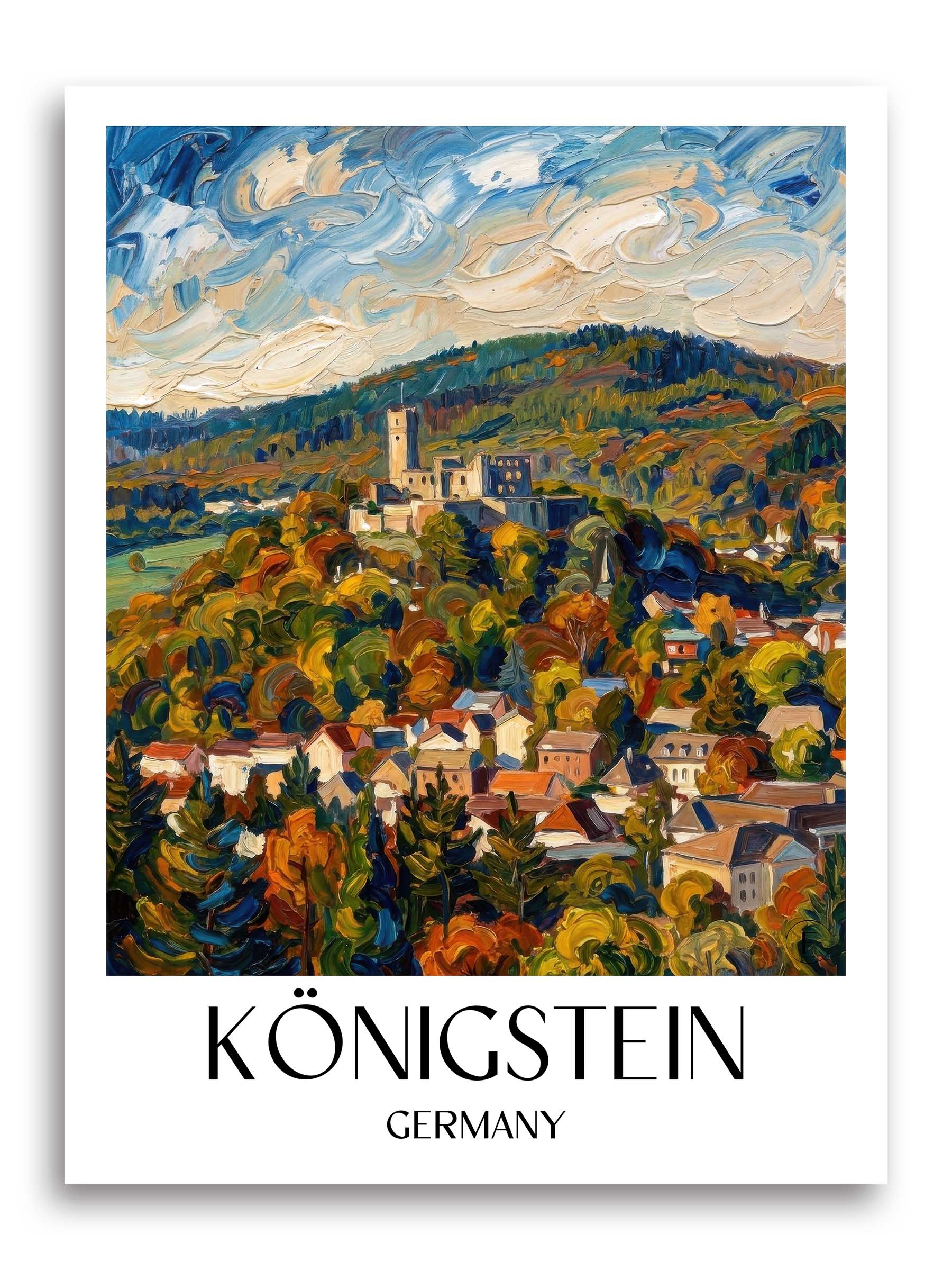 Königstein Poster - Taunus - Deutschland Kunstdruck - Ölgemälde von A4 bis A1 - favplace