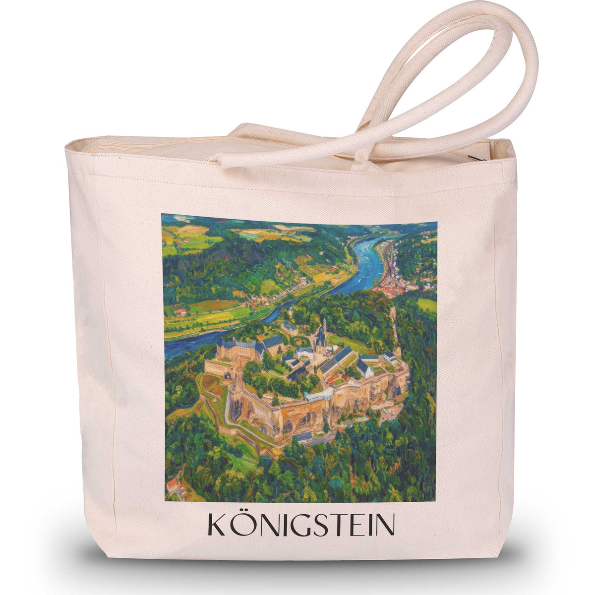 königstein-sächsische-schweiz-deutschland-einkaufstasche-oil-painting-oelgemaelde