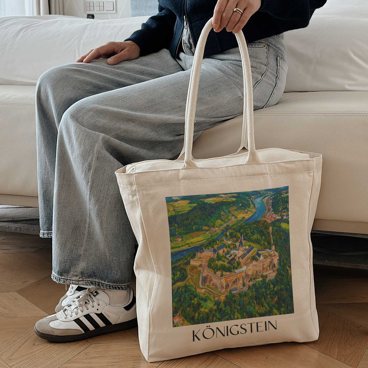 königstein-sächsische-schweiz-deutschland-einkaufstasche-oil-painting-oelgemaelde