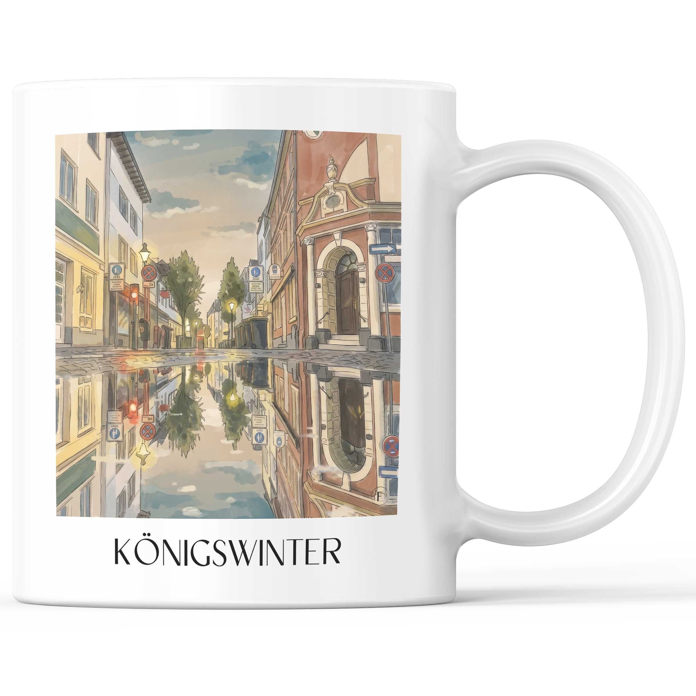 Königswinter Kaffeebecher - Rheinland - Deutschland Becher - Kaffeetasse im Aquarell Stil - favplace