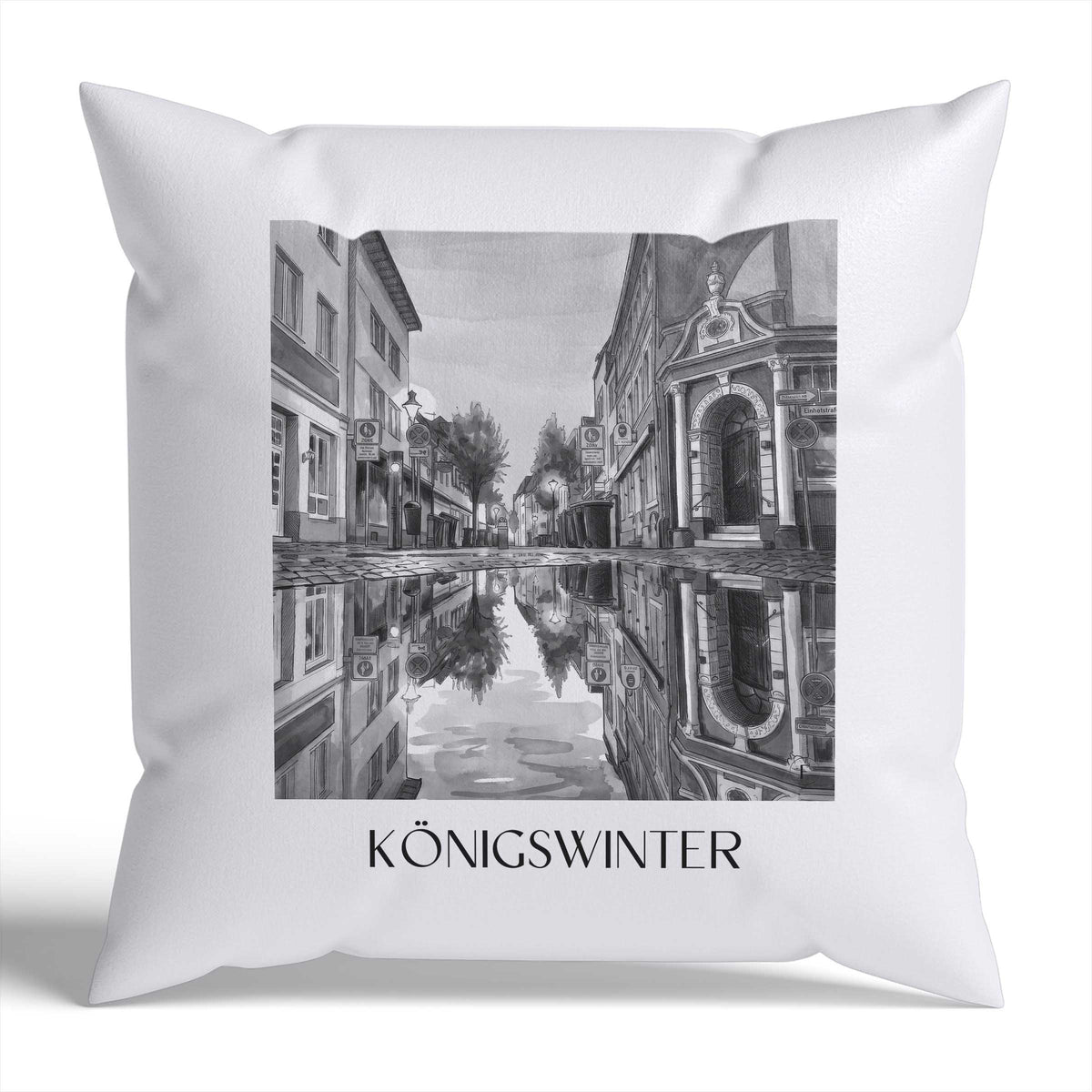 königswinter-rheinland-deutschland-kissenbezug-aquarell-schwarz-weiss