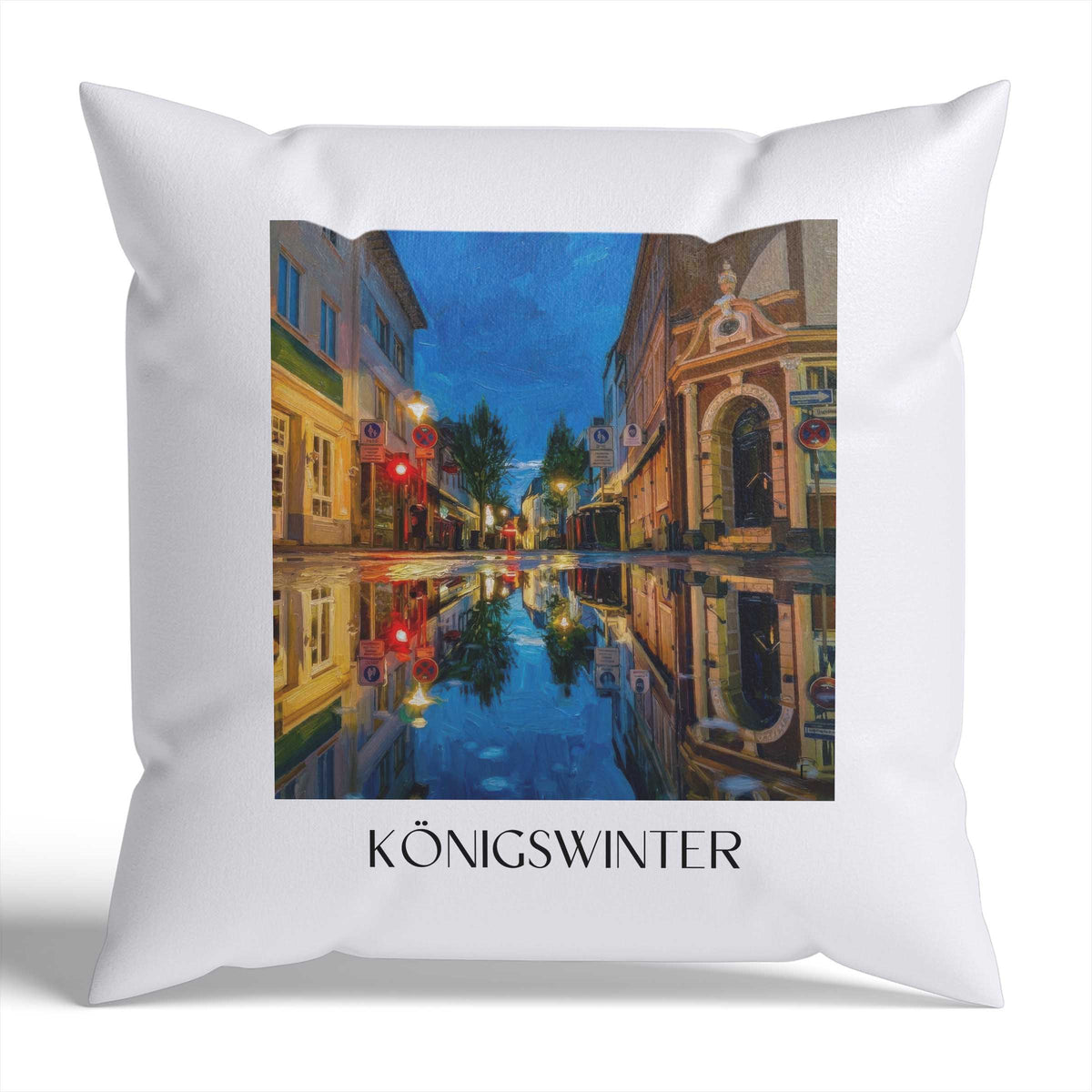 Königswinter Kissenhülle - Zierkissen Bezug - Rheinland - Deutschland Kissen bzw. Kissenbezug im Ölgemälde Stil - favplace