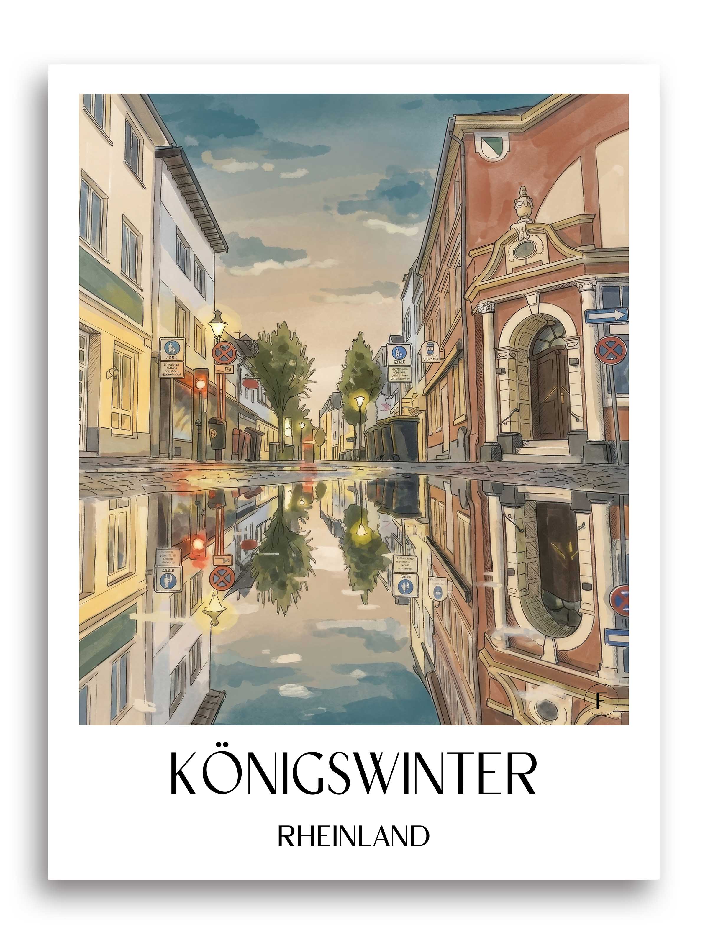 königswinter-rheinland-deutschland-poster-aquarell