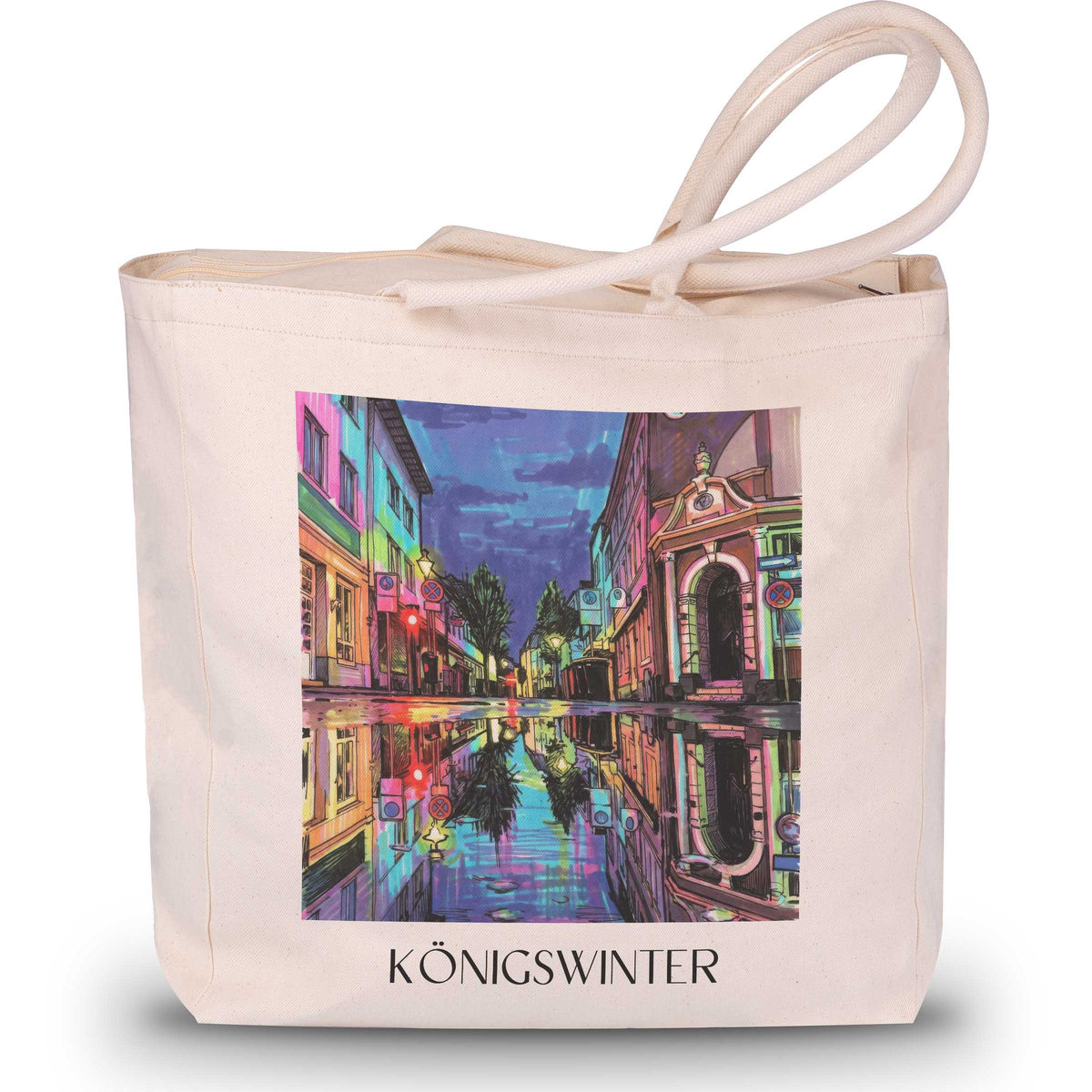 Königswinter Shopping Tasche - Rheinland - Deutschland Tote Bag - Einkaufstasche im Tag Graffiti Stil - favplace