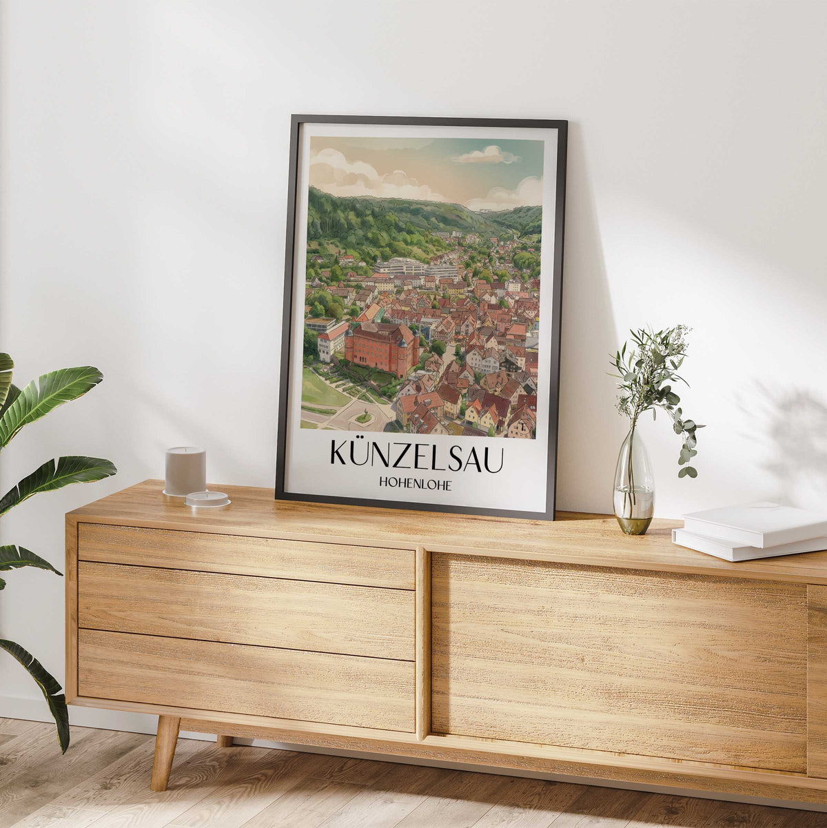 künzelsau-hohenlohe-deutschland-poster-aquarell