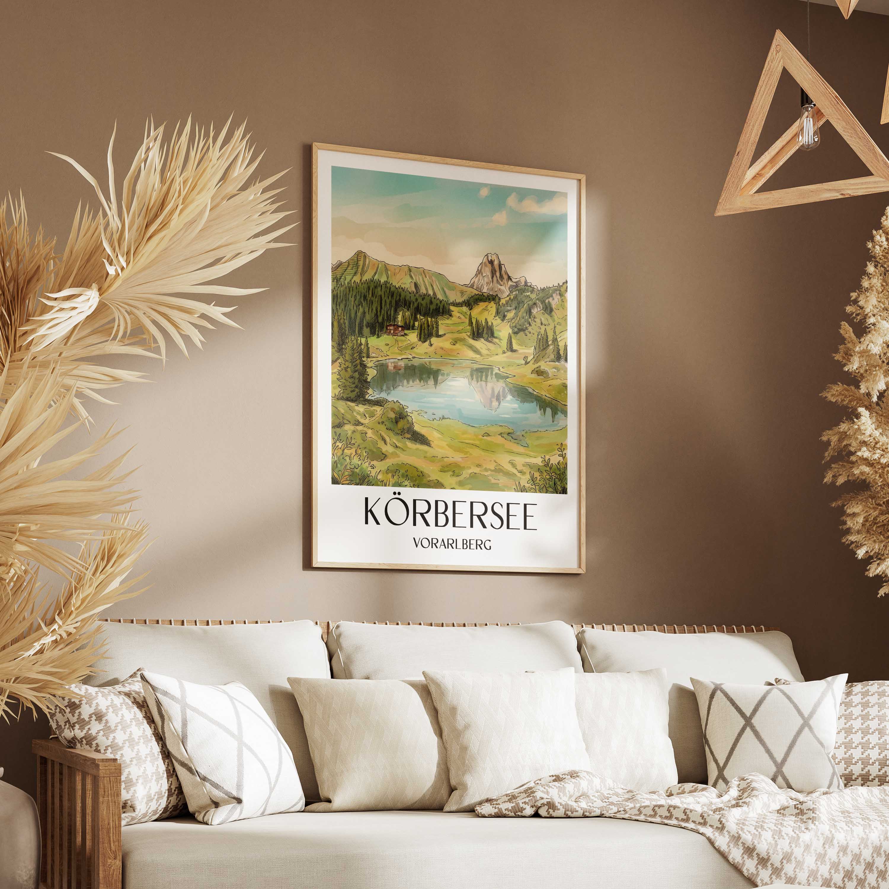 körbersee-vorarlberg-österreich-poster-aquarell