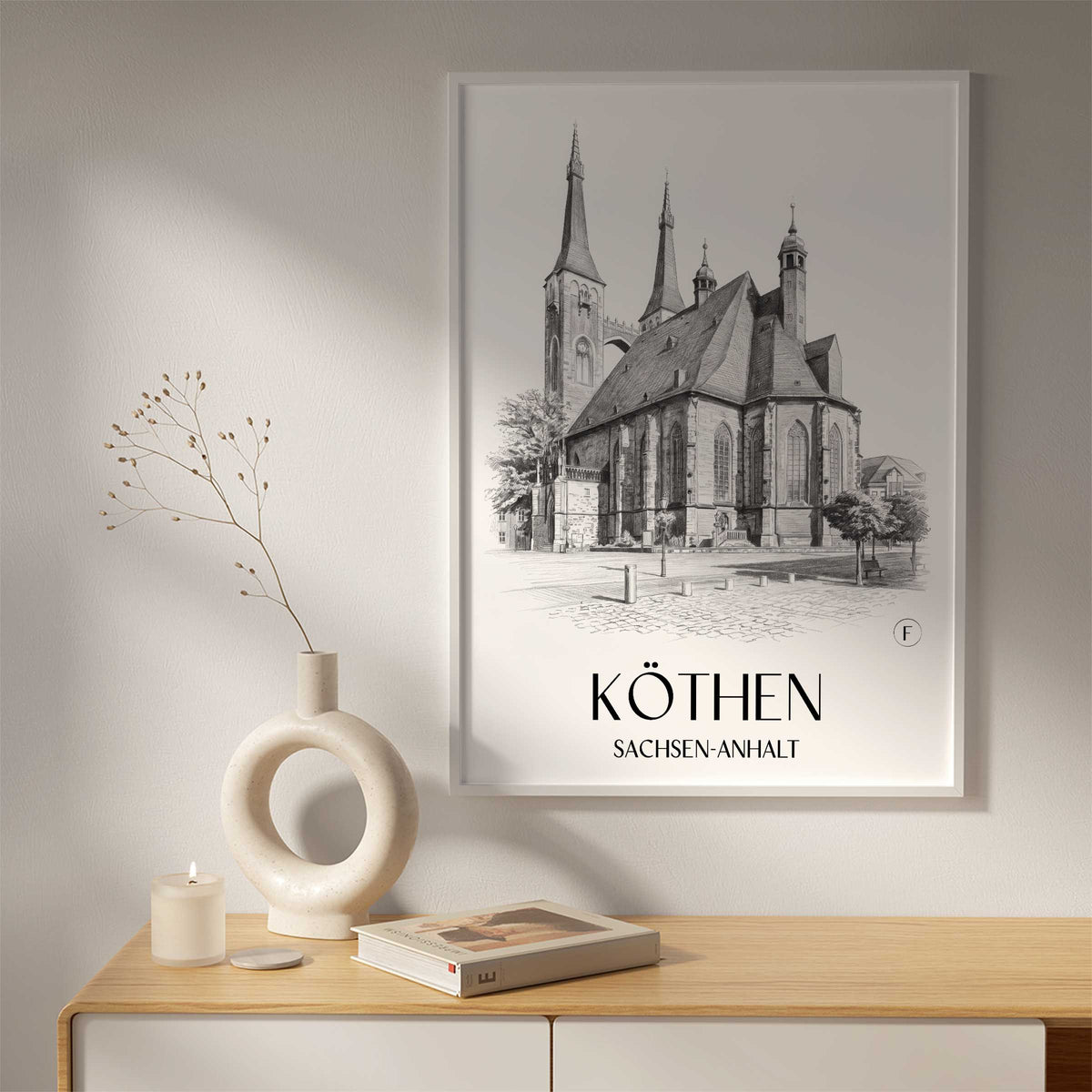 köthen-sachsen-anhalt-deutschland-poster-bleistift-zeichnung-drawing