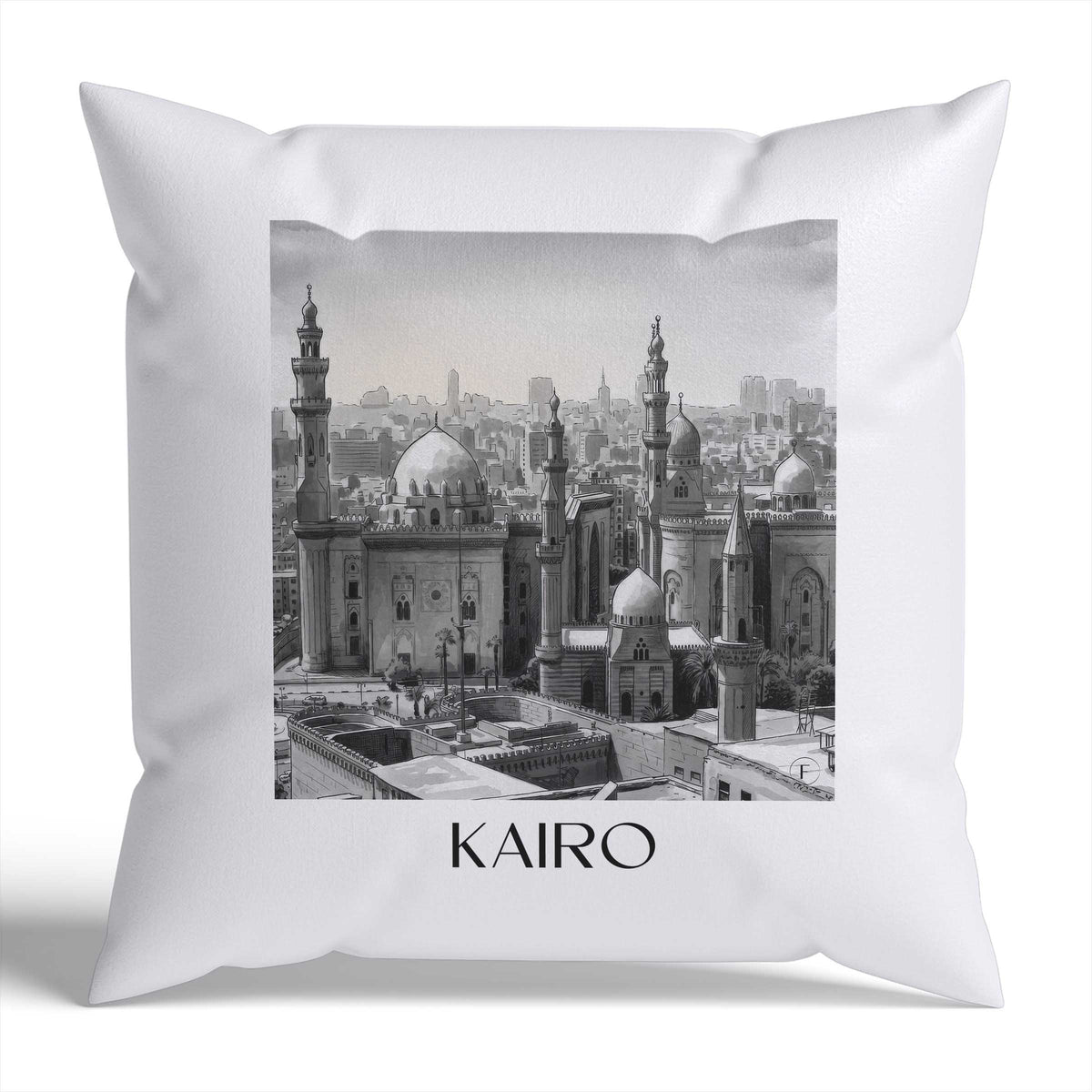 kairo-ägypten-ägypten-kissenbezug-aquarell-schwarz-weiss