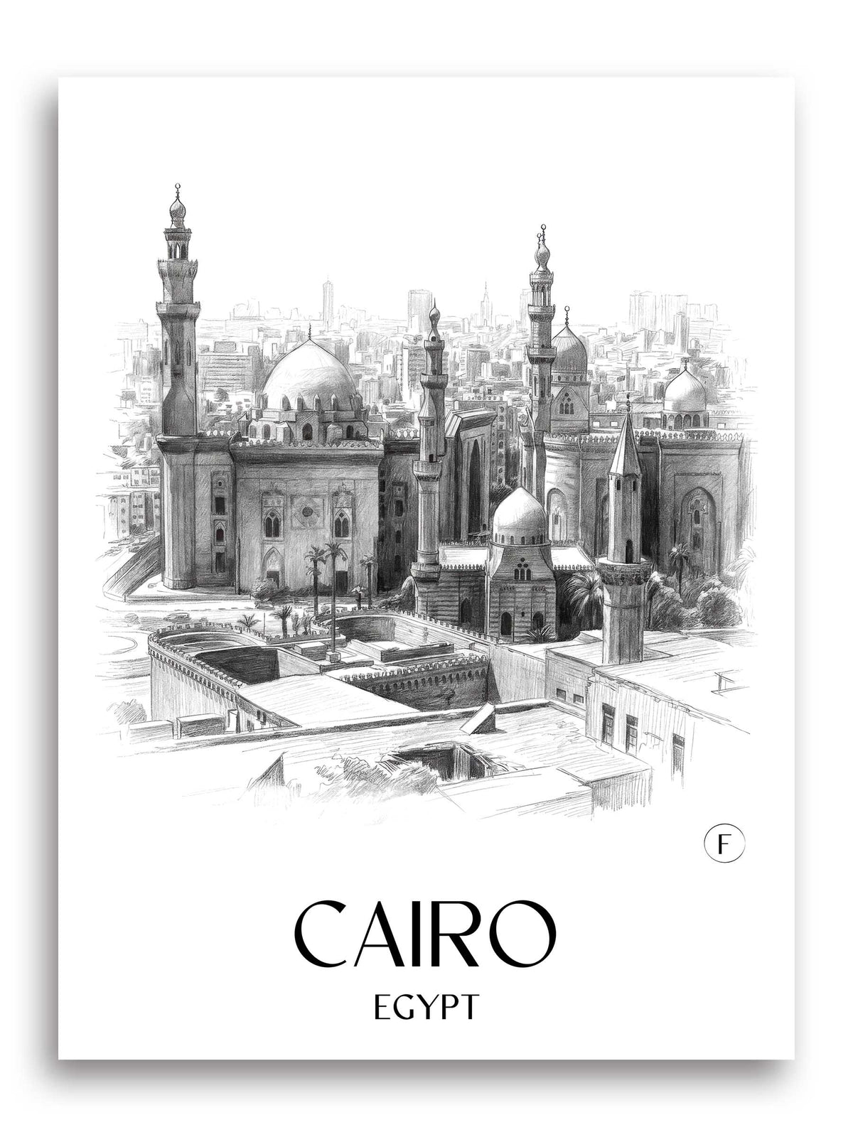 Kairo Poster - - Ägypten Kunstdruck - Zeichnung von A4 bis A1 - favplace