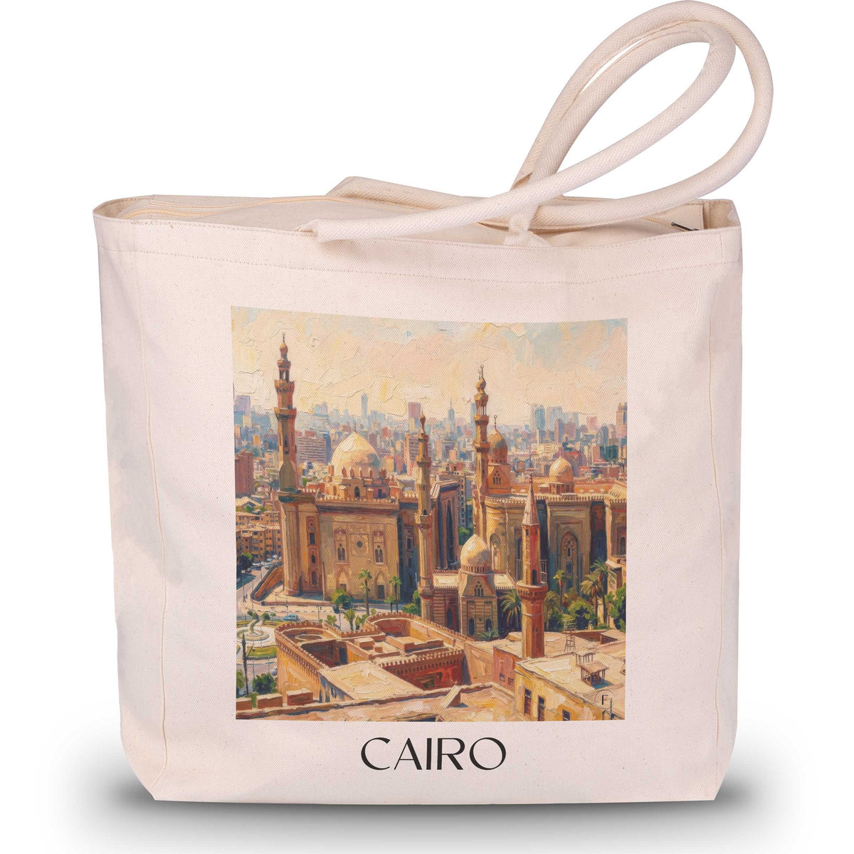 Kairo - Ägypten Tote Bag - Einkaufstasche im Ölgemälde Stil - favplace