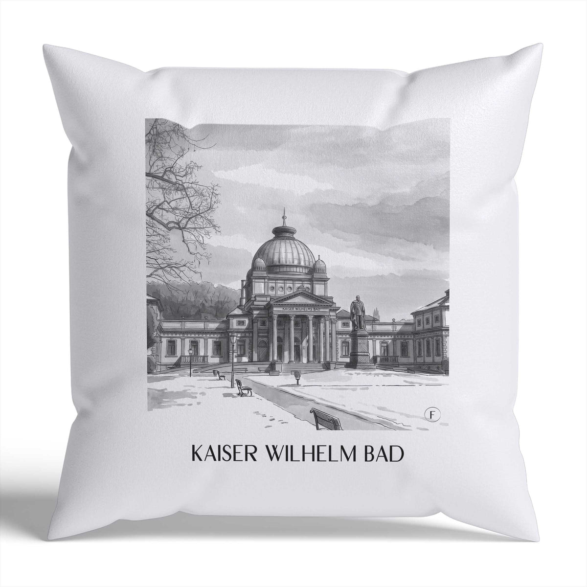 kaiser-wilhelm-bad-bad-homburg-deutschland-kissenbezug-aquarell-schwarz-weiss