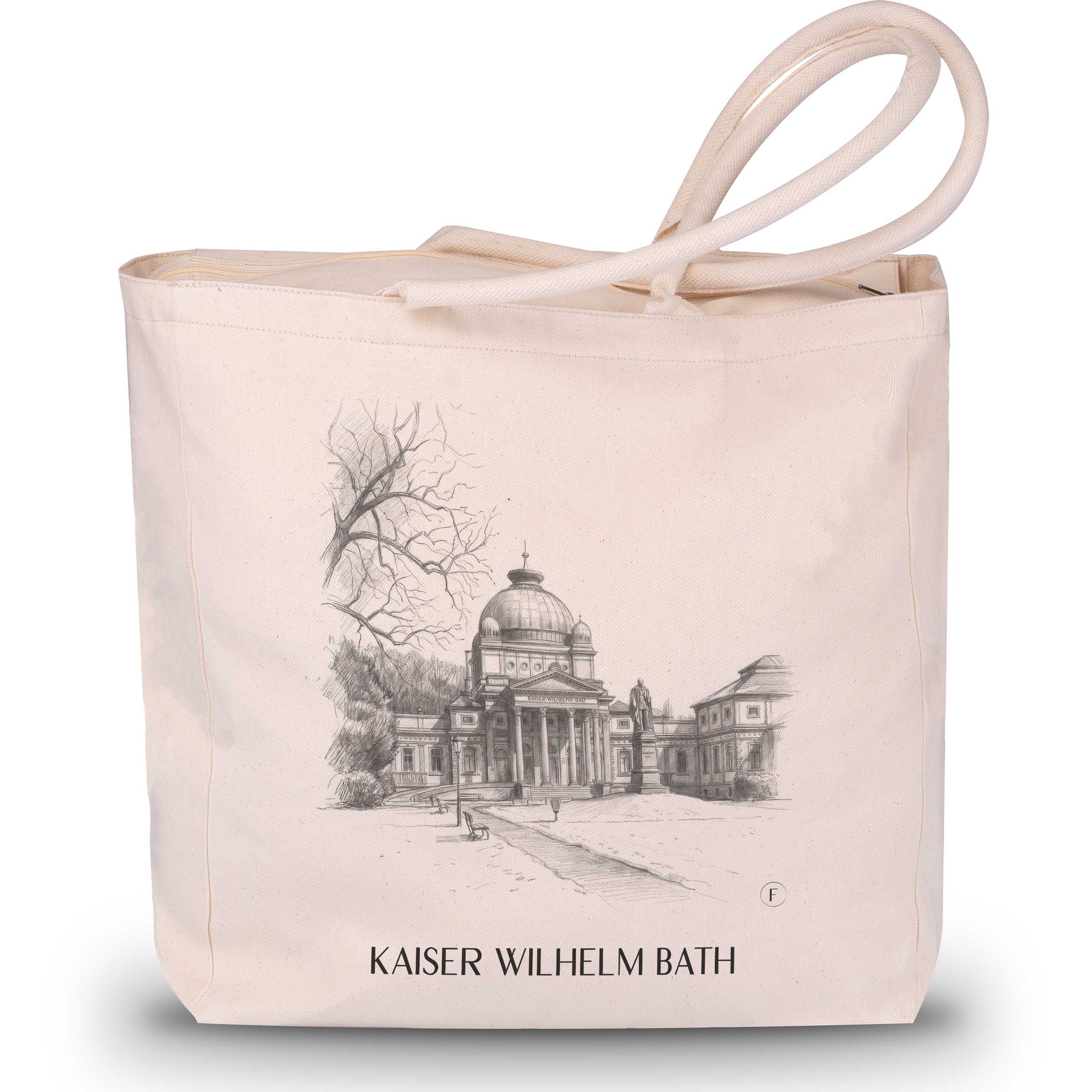Kaiser Wilhelm Bath Shopping Bag - Bad Homburg - Germany Tote Bag - Drawing Style Shopping Bag