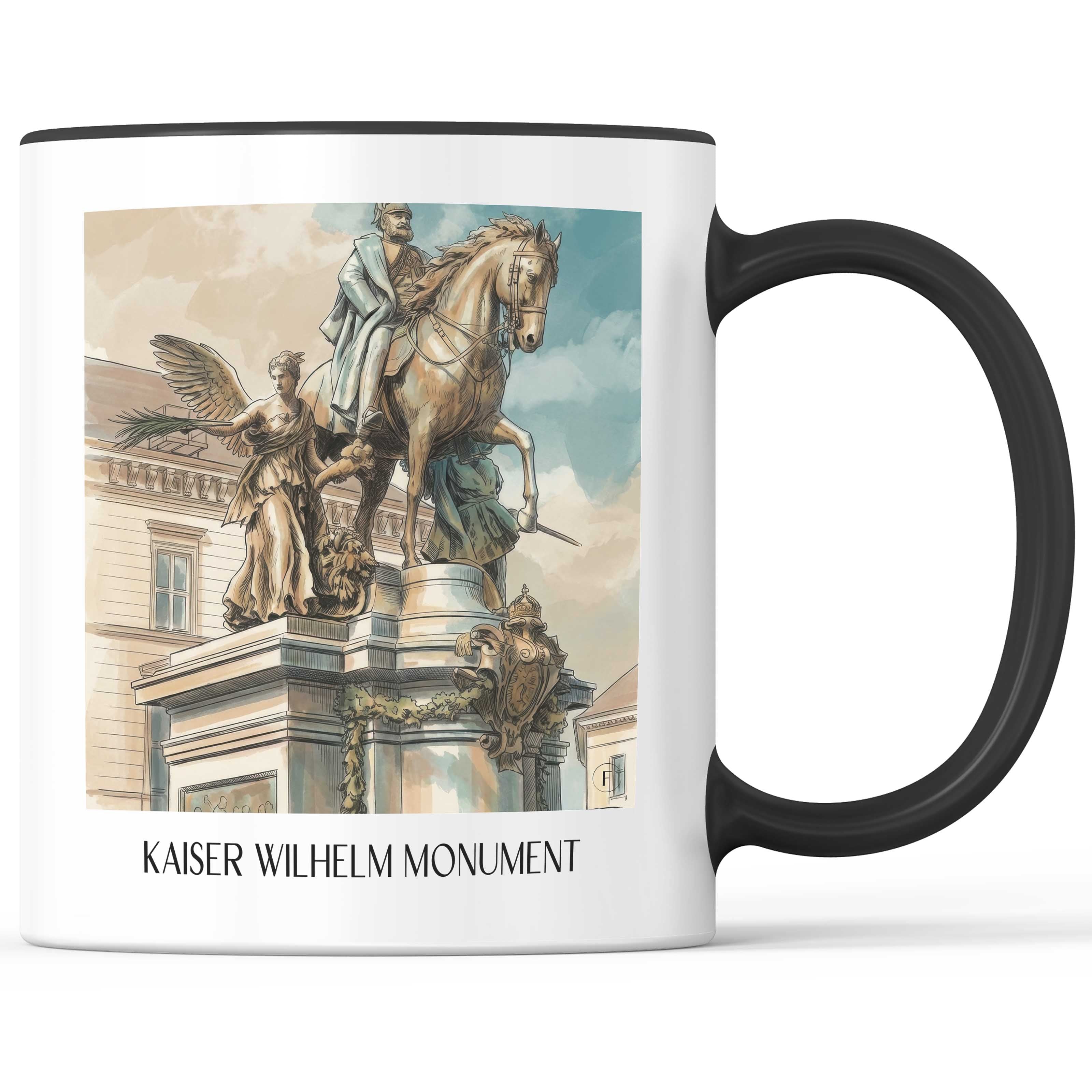 Kaiser-Wilhelm-Denkmal Kaffeebecher - Düsseldorf - Deutschland Becher - Kaffeetasse im Aquarell Stil - favplace