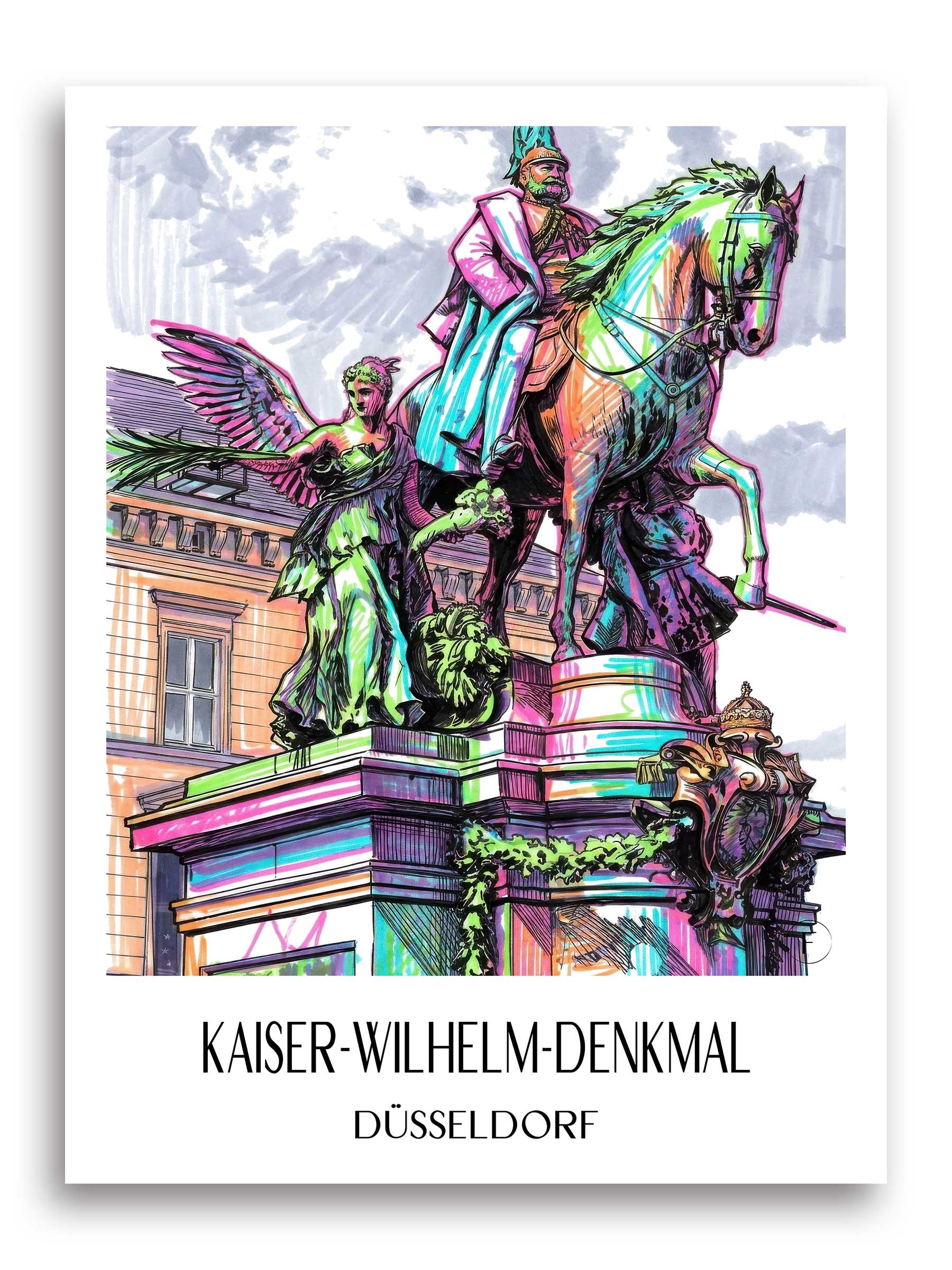 kaiser-wilhelm-denkmal-düsseldorf-deutschland-poster-graffiti