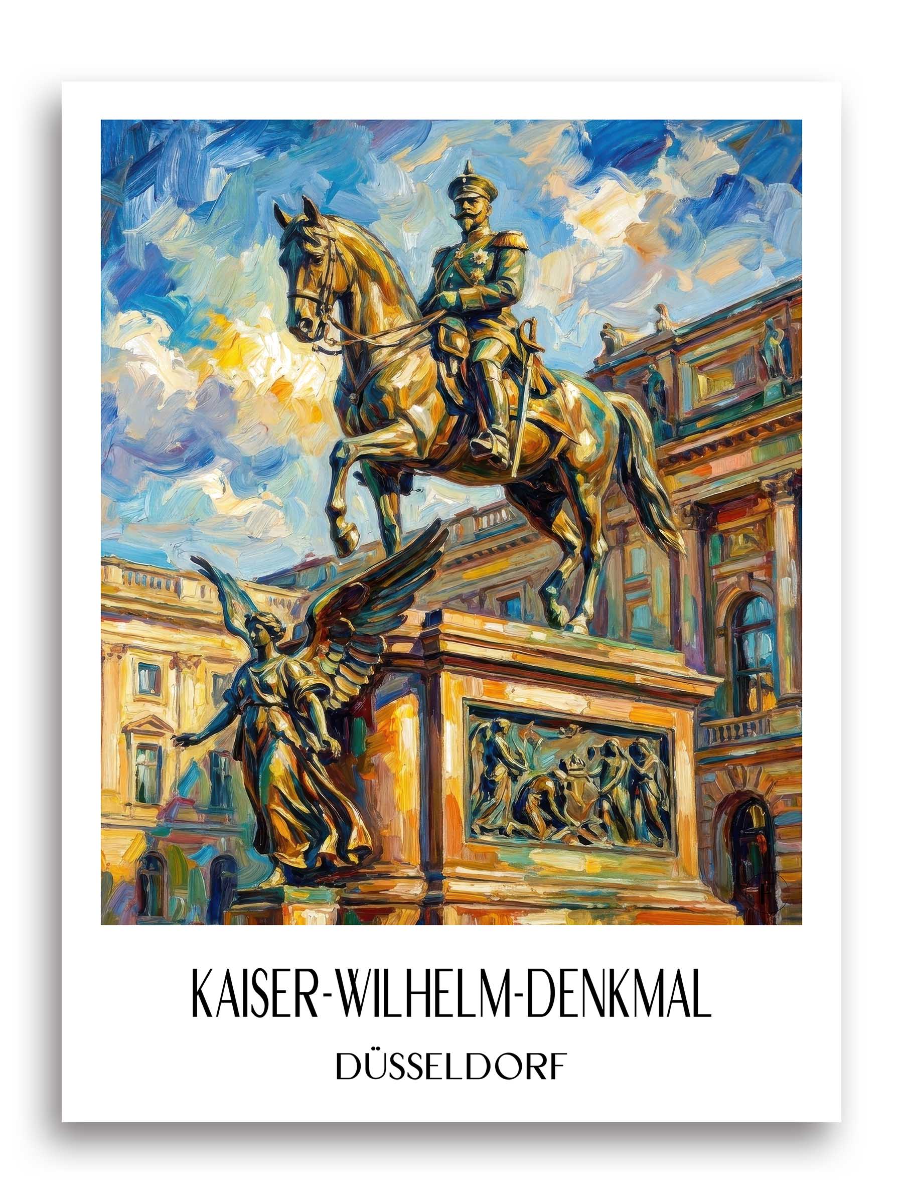 kaiser-wilhelm-denkmal-düsseldorf-deutschland-poster-oil-painting-oelgemaelde