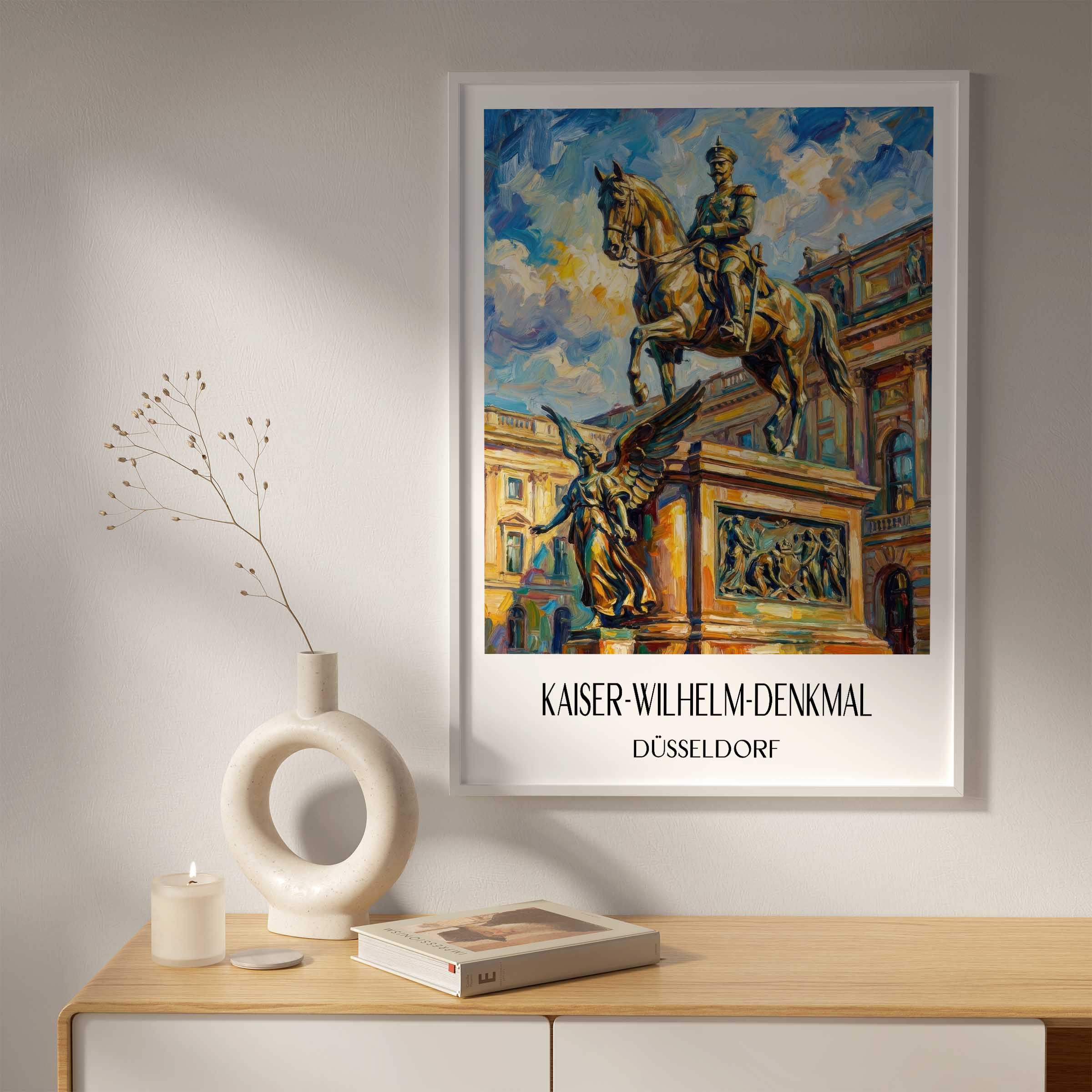 kaiser-wilhelm-denkmal-düsseldorf-deutschland-poster-oil-painting-oelgemaelde