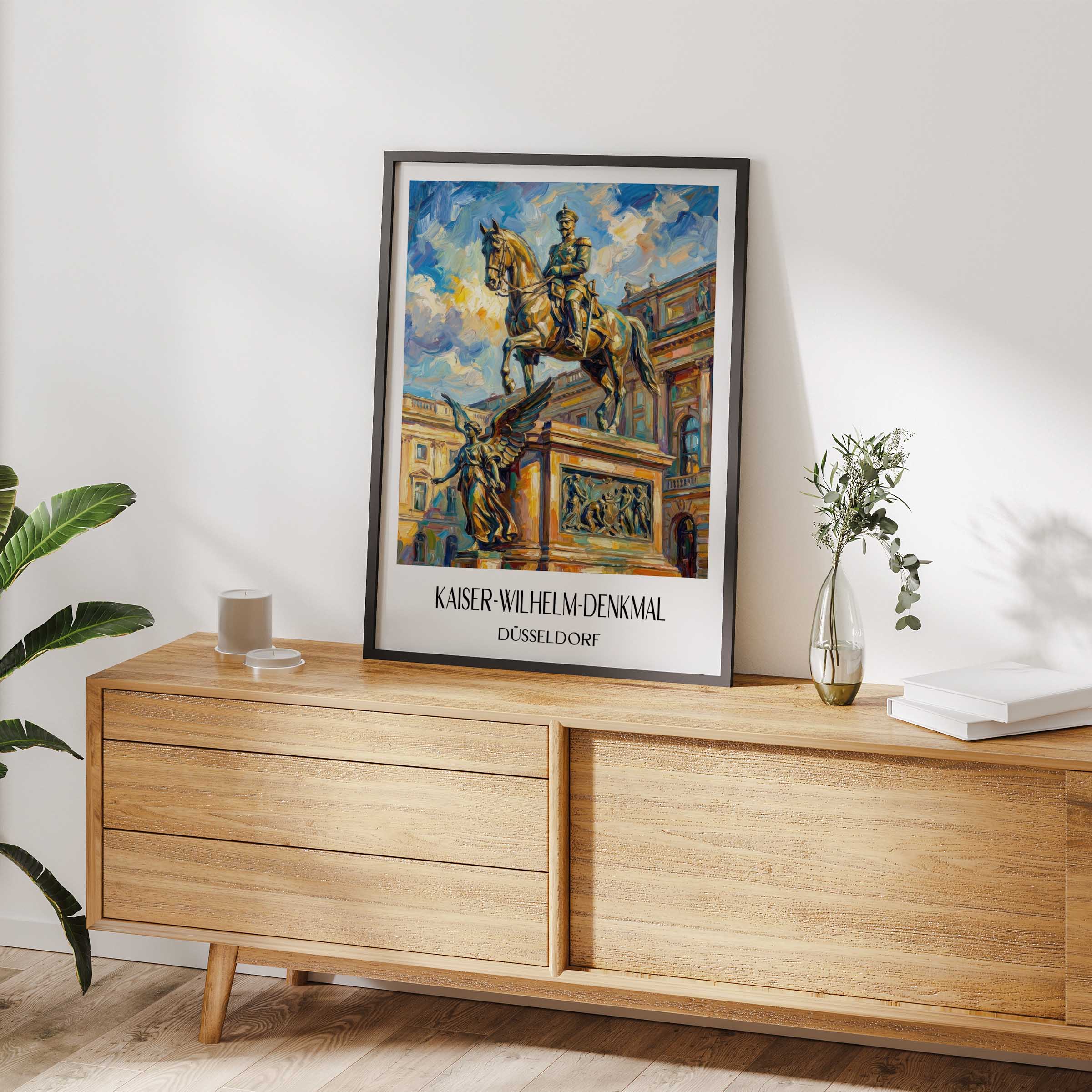 kaiser-wilhelm-denkmal-düsseldorf-deutschland-poster-oil-painting-oelgemaelde