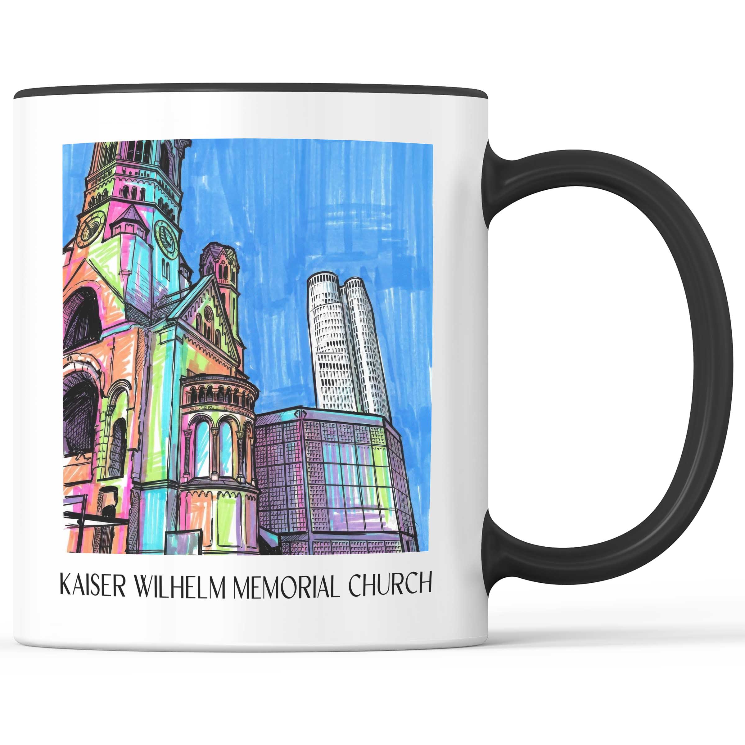 Kaiser Wilhelm Gedächtniskirche Kaffeebecher - Berlin - Deutschland Becher - Kaffeetasse im Tag Graffiti Stil