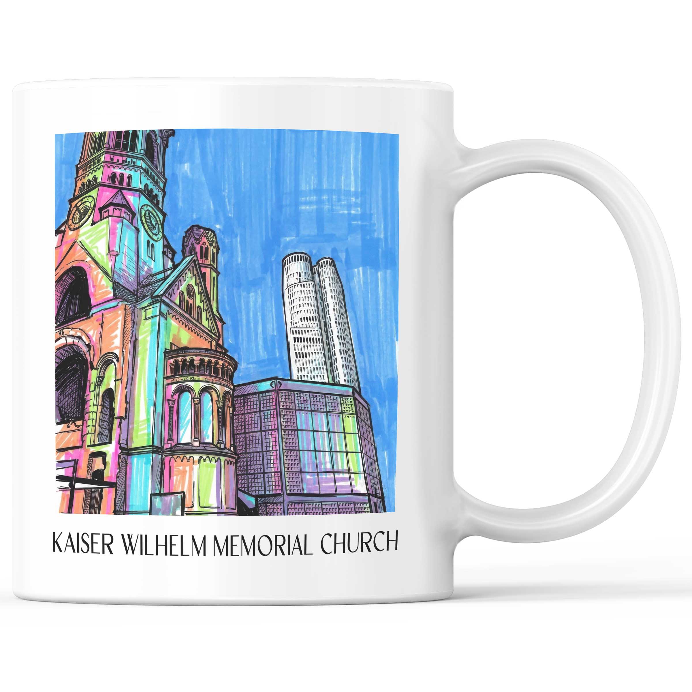 Kaiser Wilhelm Gedächtniskirche Kaffeebecher - Berlin - Deutschland Becher - Kaffeetasse im Tag Graffiti Stil