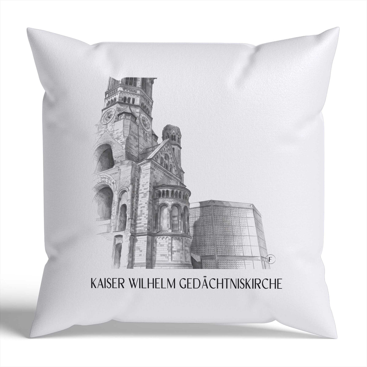kaiser-wilhelm-gedächtniskirche-berlin-deutschland-kissenbezug-bleistift-zeichnung-drawing