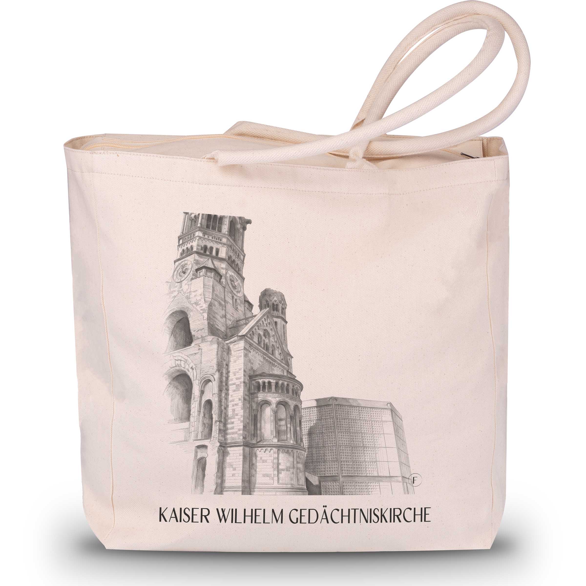 kaiser-wilhelm-gedächtniskirche-berlin-deutschland-einkaufstasche-bleistift-zeichnung-drawing
