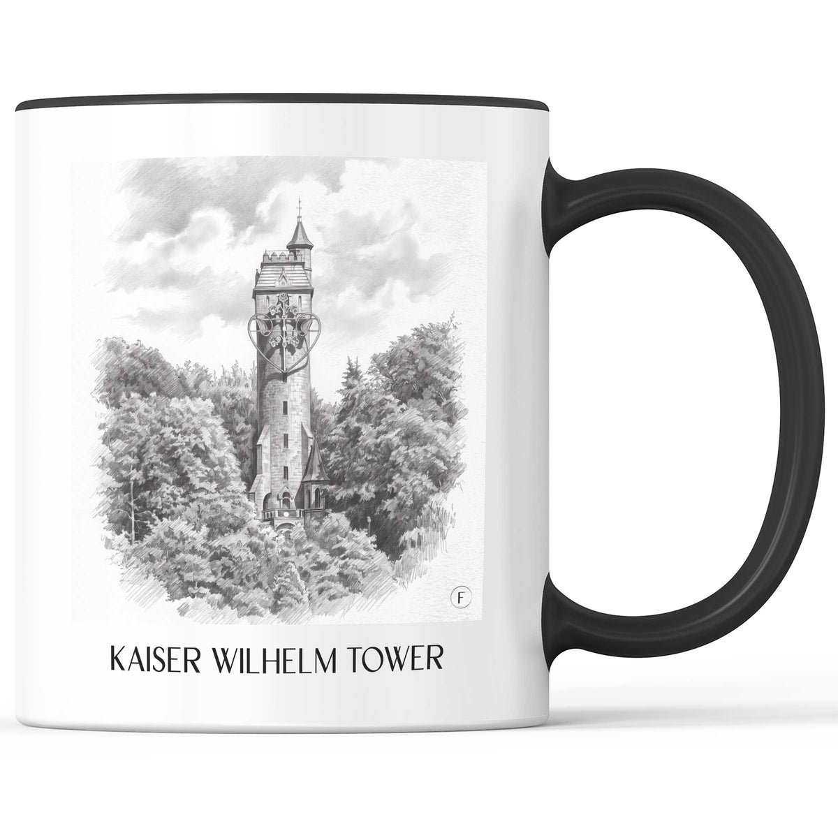 Kaiser-Wilhelm-Turm Kaffeebecher - Marburg - Deutschland Becher - Kaffeetasse im Zeichnung Stil