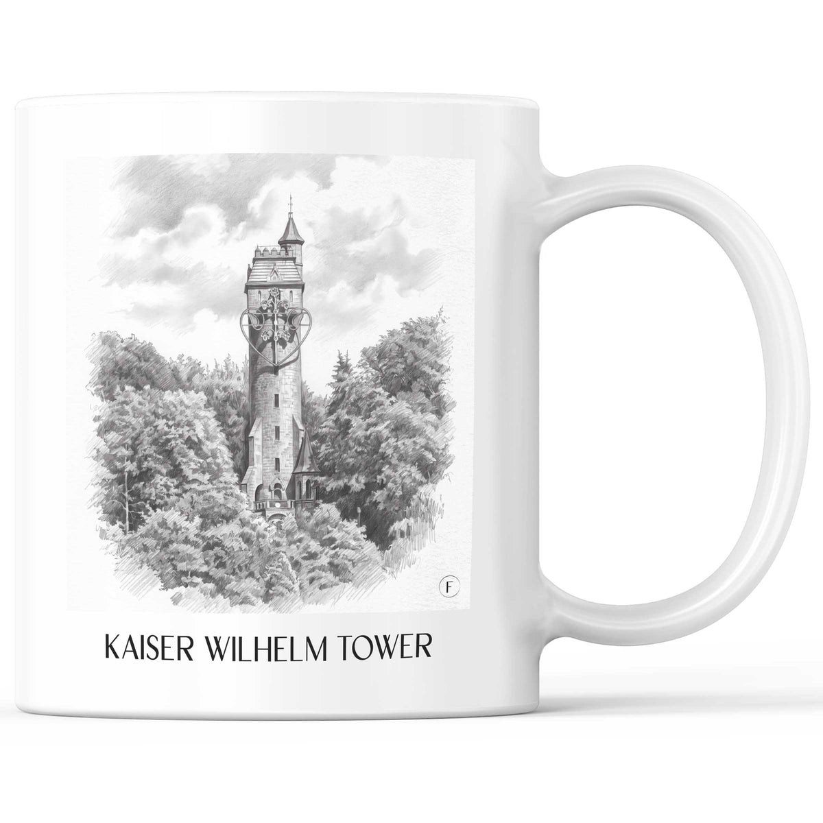 Kaiser-Wilhelm-Turm Kaffeebecher - Marburg - Deutschland Becher - Kaffeetasse im Zeichnung Stil