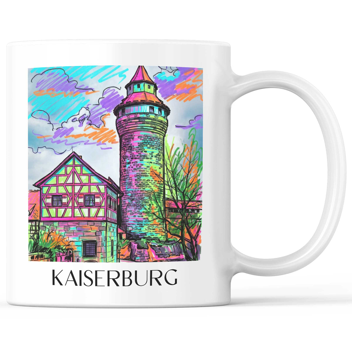 Kaiserburg Kaffeebecher - Nürnberg - Deutschland Becher - Kaffeetasse im Tag Graffiti Stil - favplace