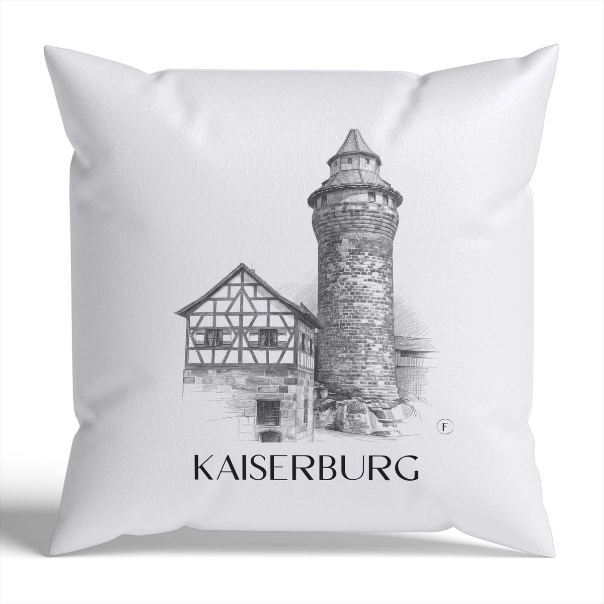 kaiserburg-nürnberg-deutschland-kissenbezug-bleistift-zeichnung-drawing