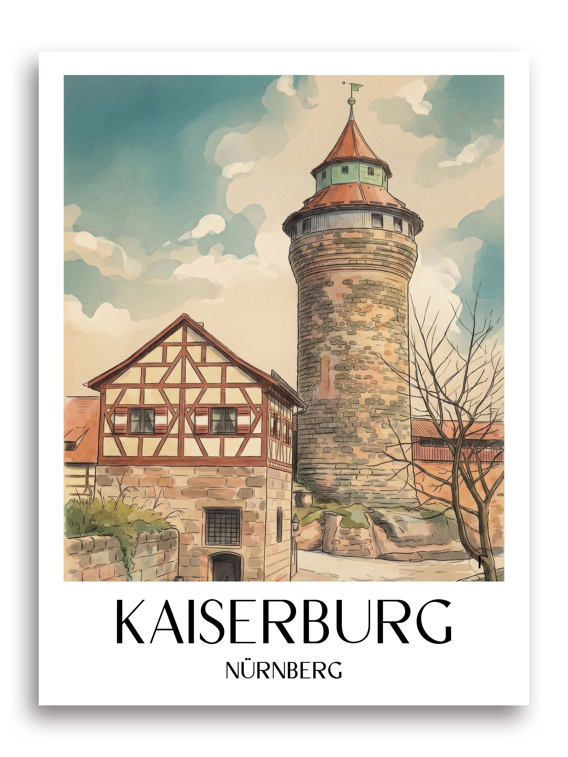 kaiserburg-nürnberg-deutschland-poster-aquarell