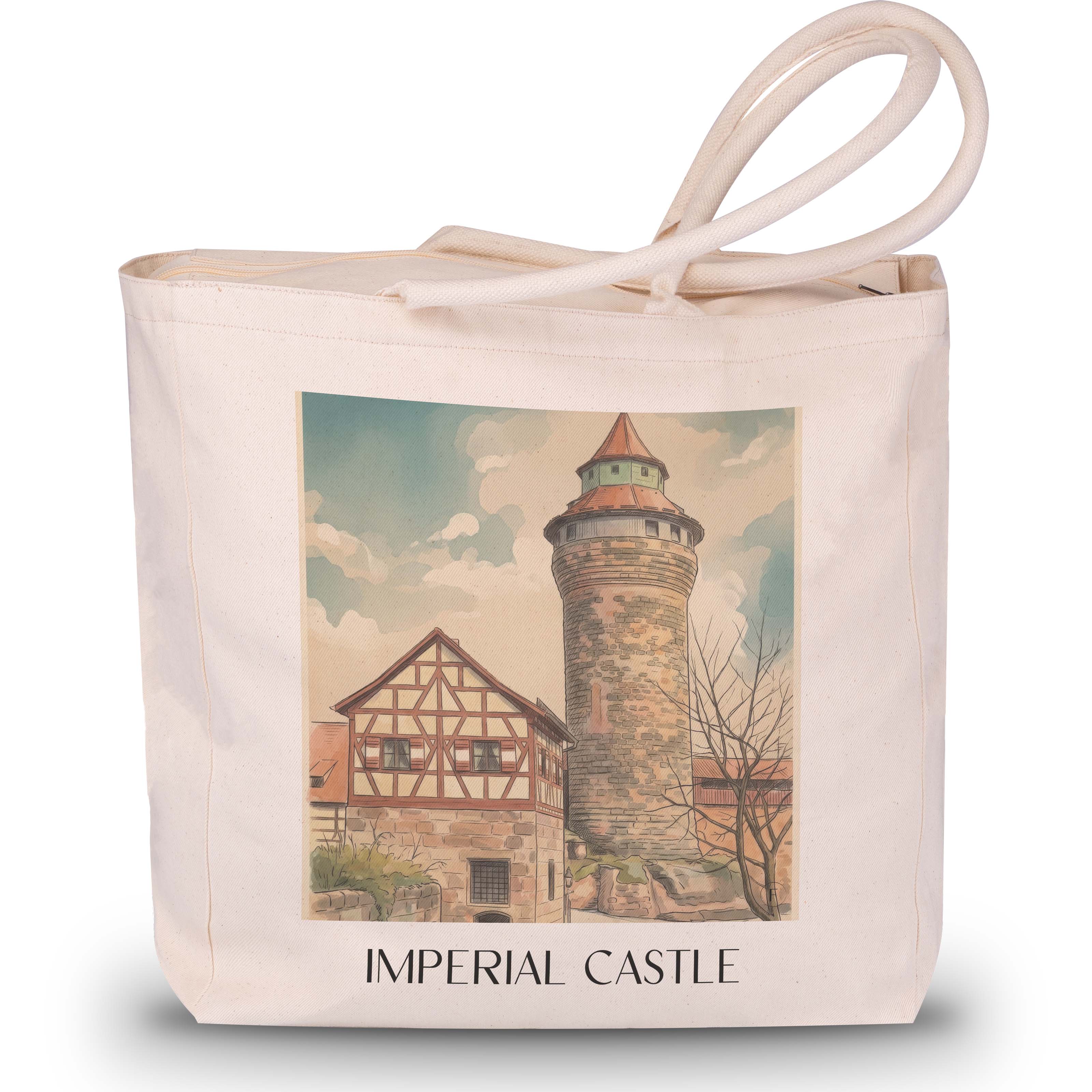 Kaiserburg Shopping Tasche - Nürnberg - Deutschland Tote Bag - Einkaufstasche im Aquarell Stil - favplace