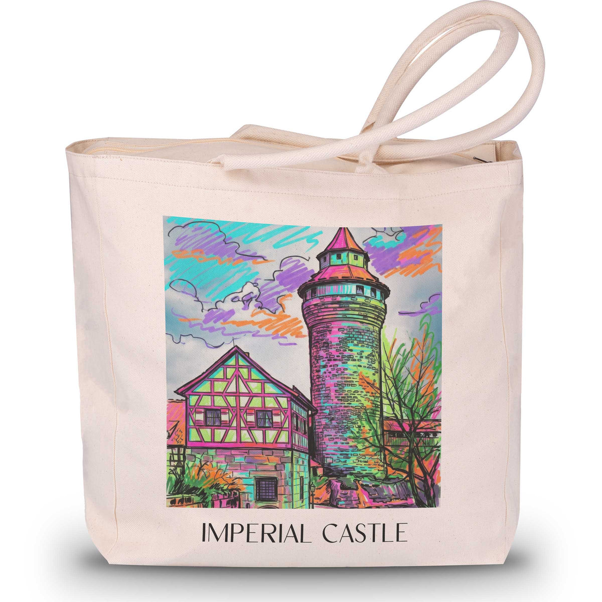 Kaiserburg Shopping Tasche - Nürnberg - Deutschland Tote Bag - Einkaufstasche im Tag Graffiti Stil - favplace