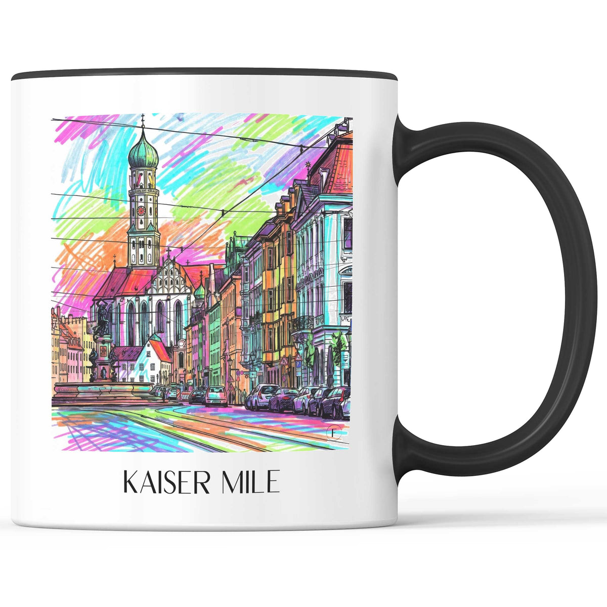 Kaisermeile Kaffeebecher - Augsburg - Deutschland Becher - Kaffeetasse im Tag Graffiti Stil - favplace