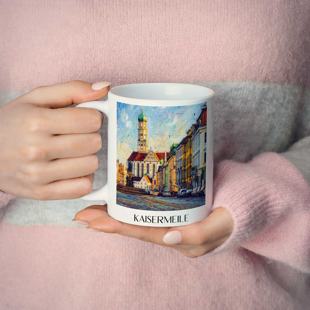 kaisermeile-augsburg-deutschland-kaffeebecher-oil-painting-oelgemaelde