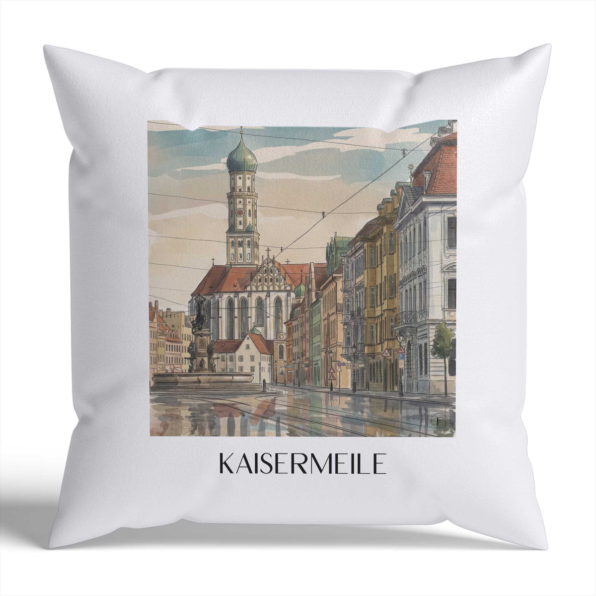 kaisermeile-augsburg-deutschland-kissenbezug-aquarell