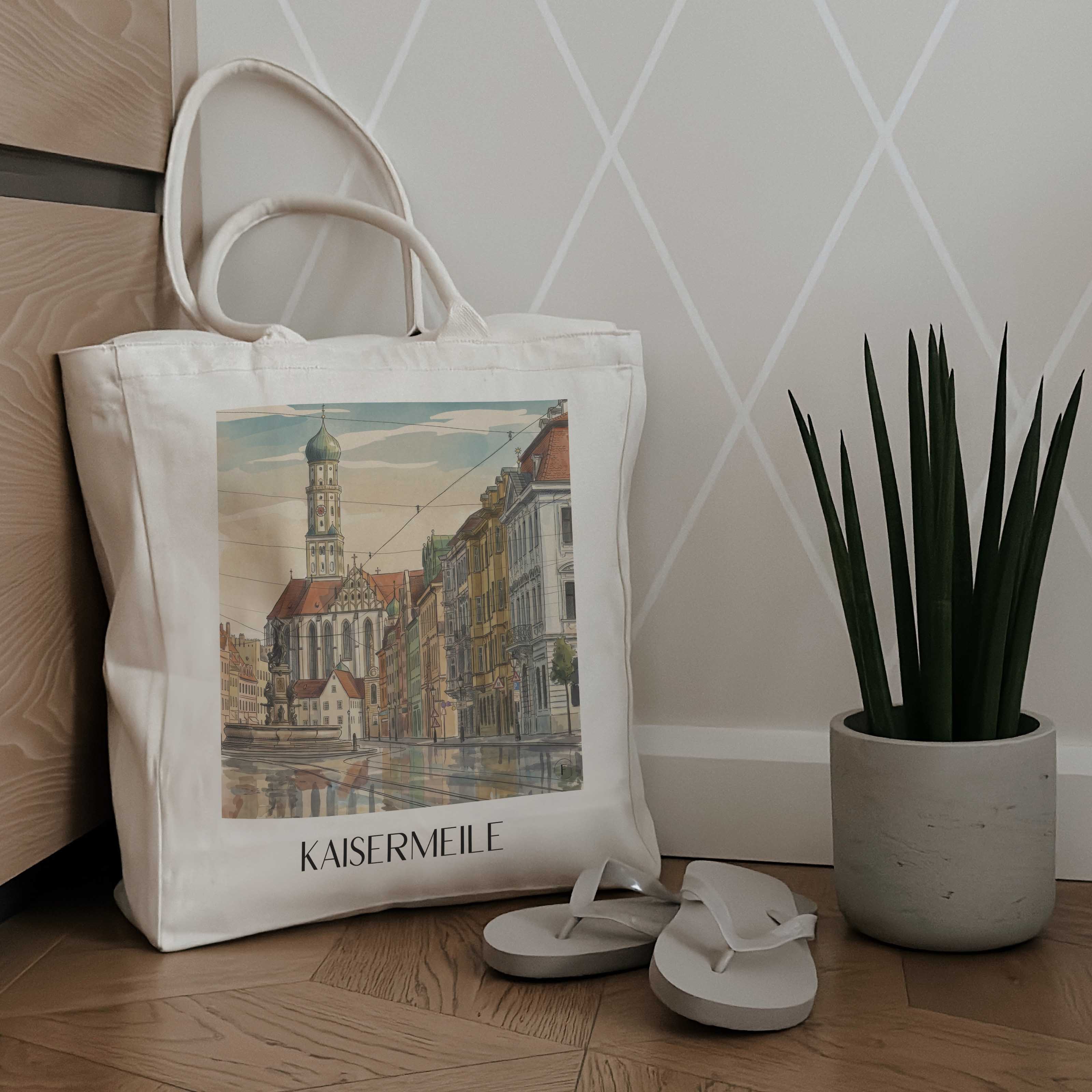 kaisermeile-augsburg-deutschland-einkaufstasche-aquarell